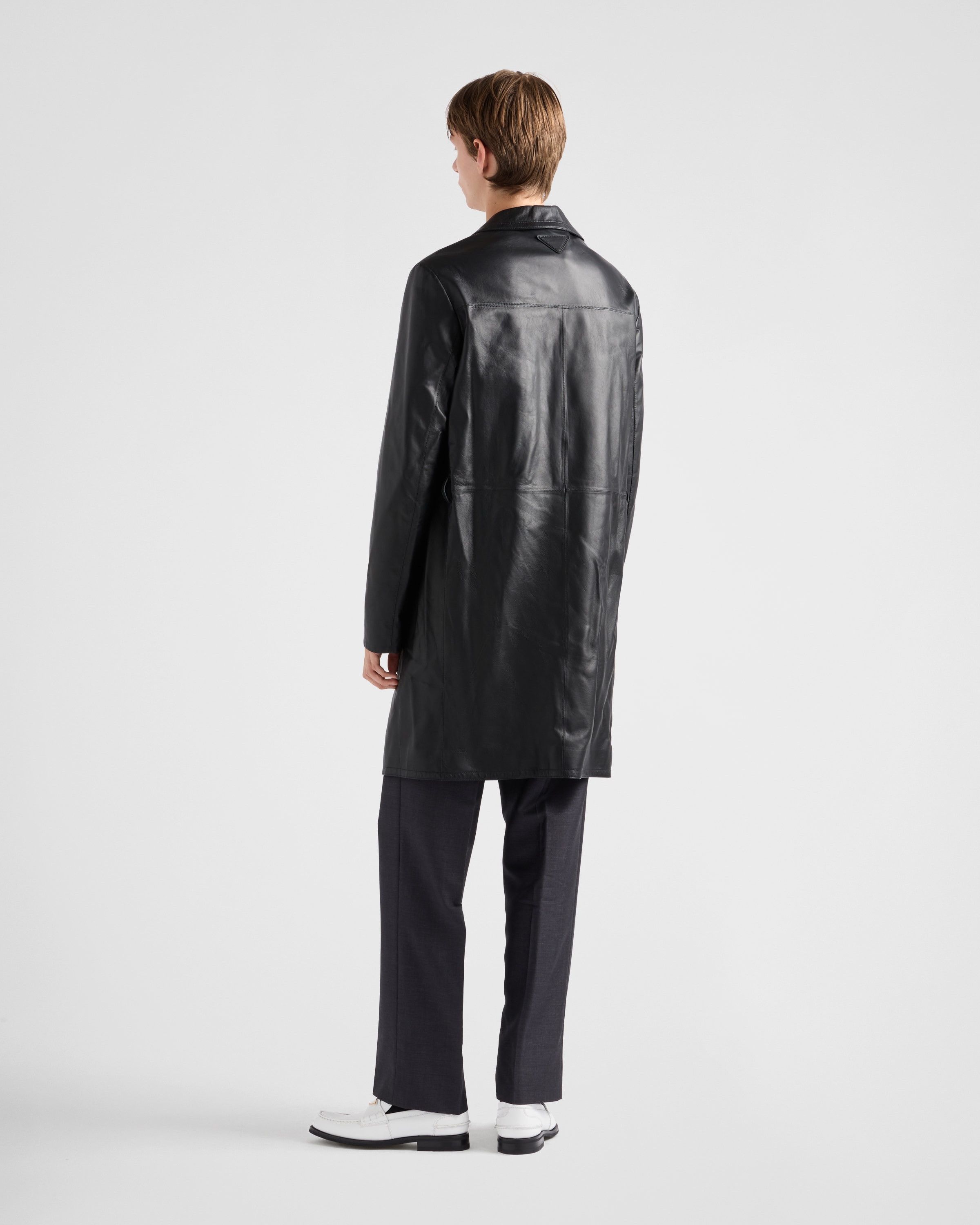 Prada o1bcso1str1025 Nappa Leather Coat in Black Size US M / EU 48-50 / 2 - 5 Thumbnail