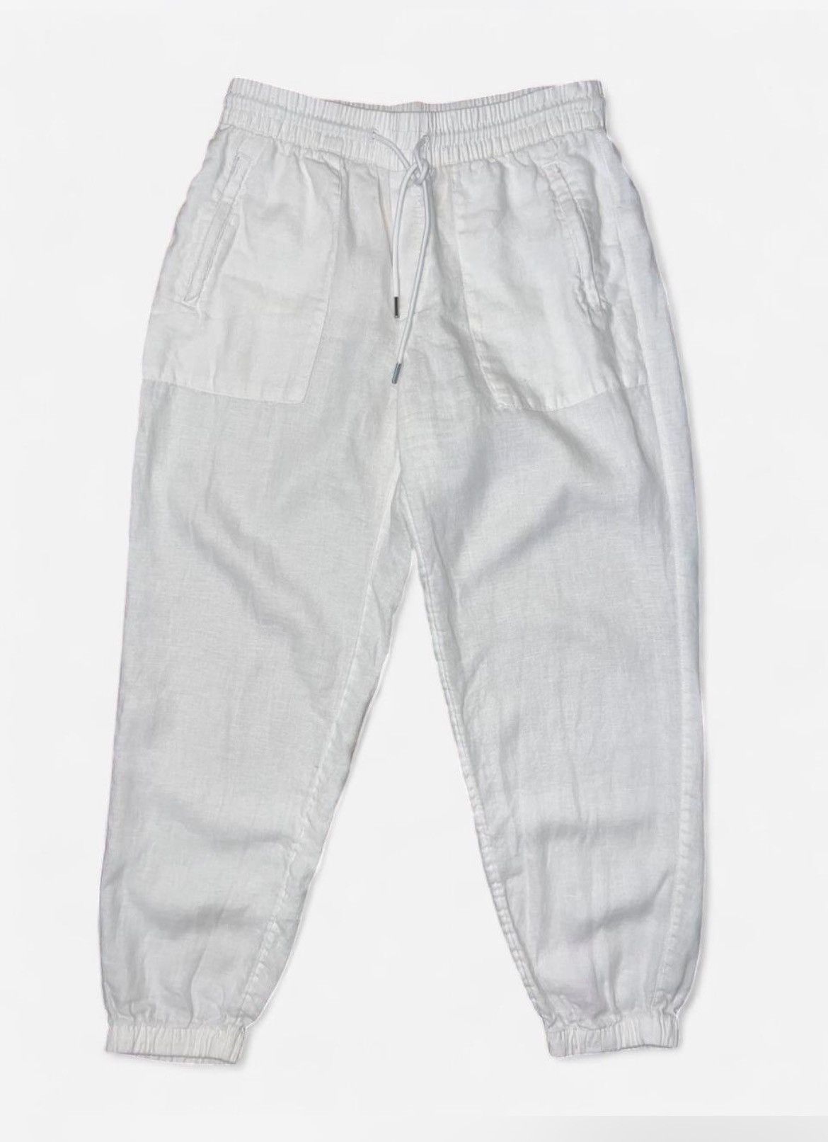 Athleta Athleta Retreat Linen Jogger Pants White Lily Size 6 Size 28" / US 6 / IT 42 - 1 Thumbnail