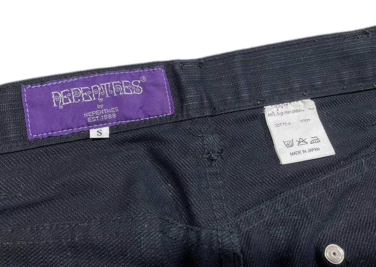 Japanese Brand × Needles × Nepenthes 🔥Archived Nepenthes Waxed Black Denim Size US 30 / EU 46 - 10 Thumbnail