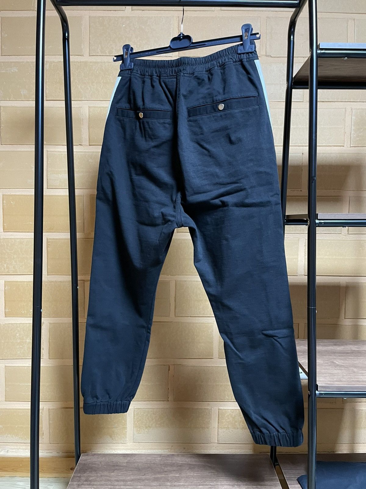 Rick Owens FW19 Oyster Black Side Stripe Track Pants 46