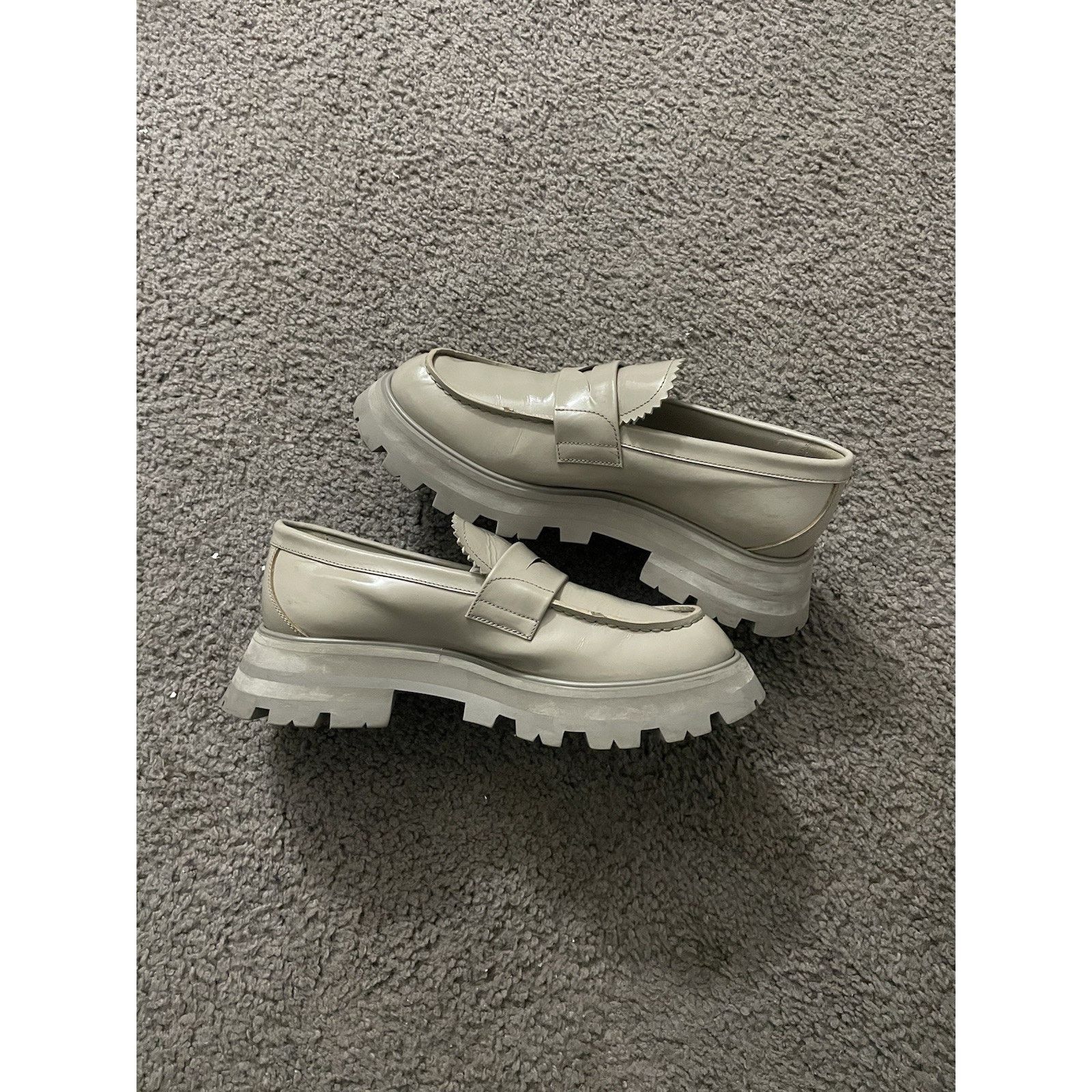 Alexander McQueen Size 5y- Alexander McQueen Lug-Sole Penny Platform Loafers Size US 5 / IT 35 - 3 Thumbnail