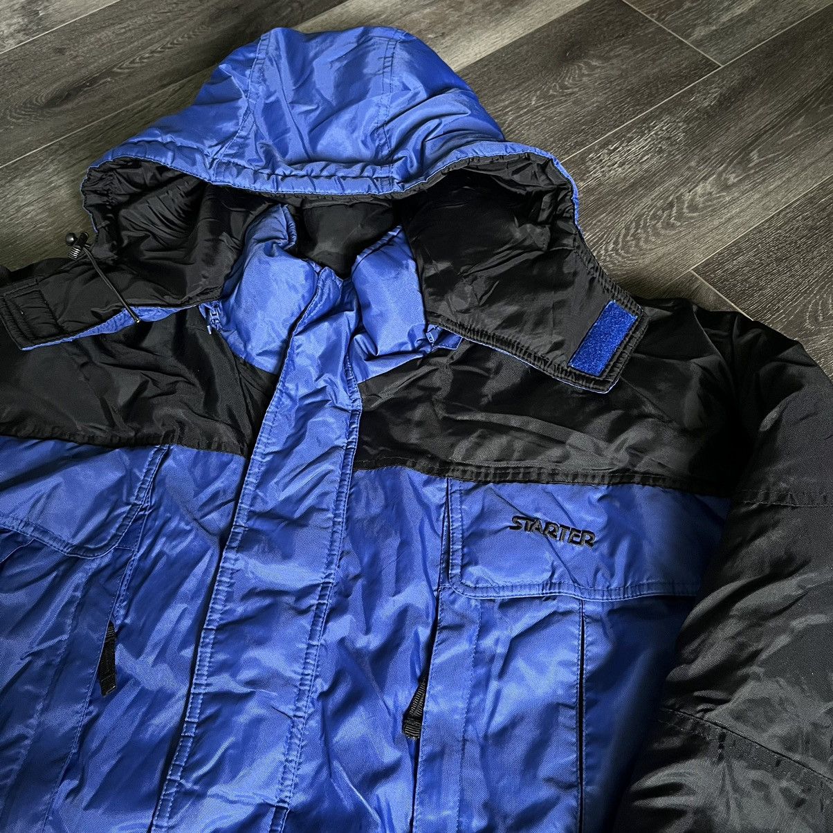 Starter Vintage 1990s Starter Puffer Jacket Royal Winter Zip Up Coat Size US XXL / EU 58 / 5 - 3 Thumbnail