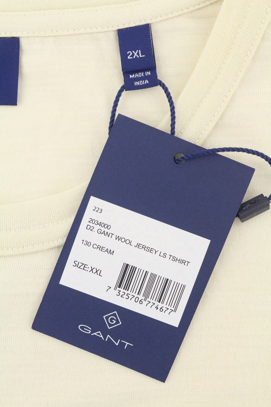 Gant WOOL JERSEY 2XL Cream Crew Neck Long Sleeve 87485 Size US XXL / EU 58 / 5 - 9 Thumbnail