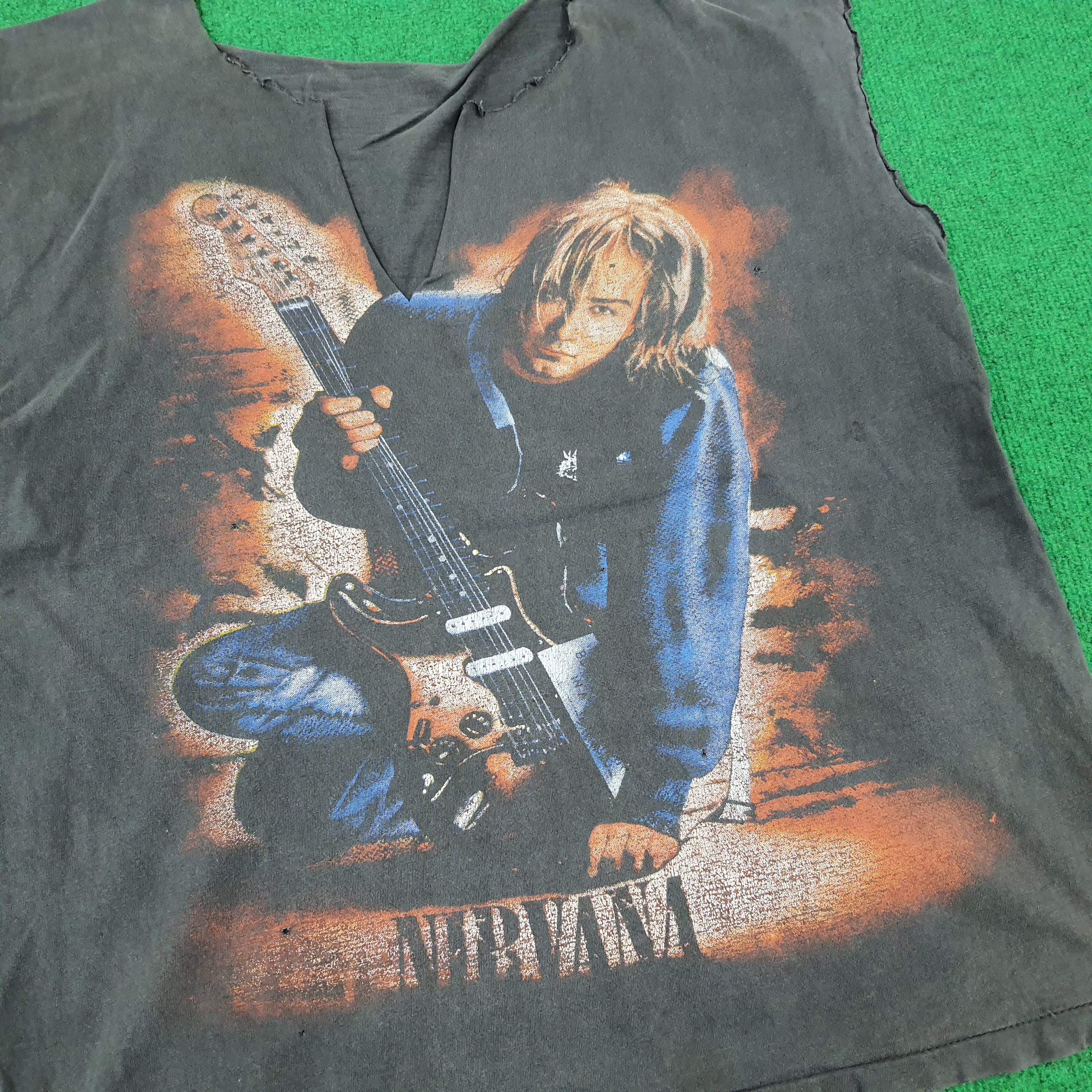 Band Tees × Vintage Vintage NIRVANA Kurt Cobain America Rock Band Tees Size US L / EU 52-54 / 3 - 2 Thumbnail