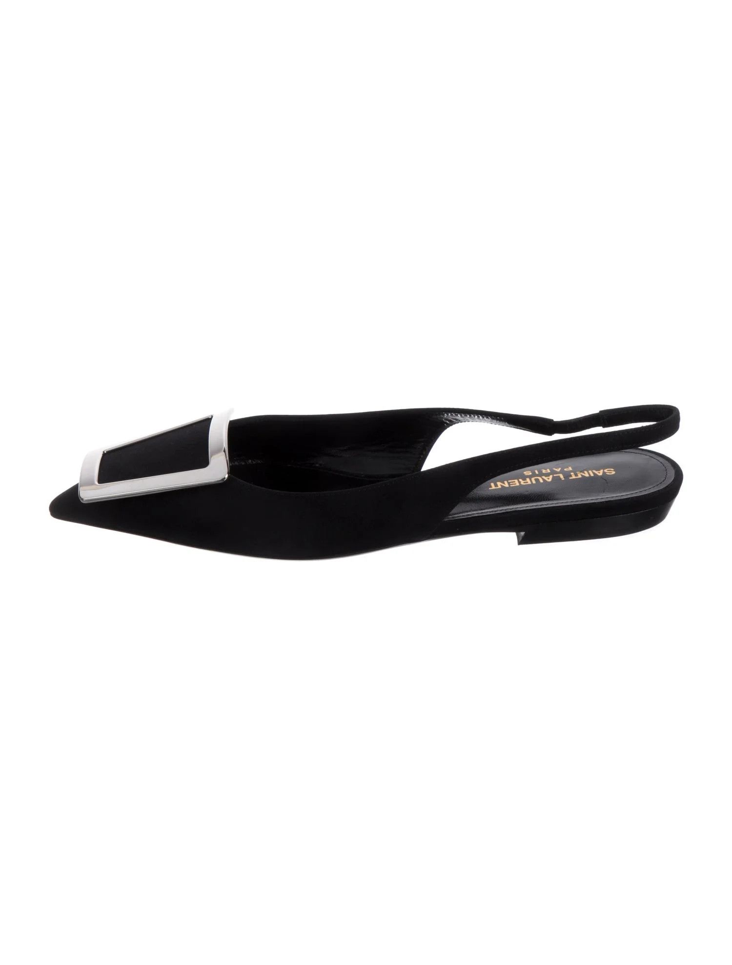 Saint Laurent Paris o1tp1o1224 Slingback Flats in Black Size US 5 / IT 35 - 1 Thumbnail