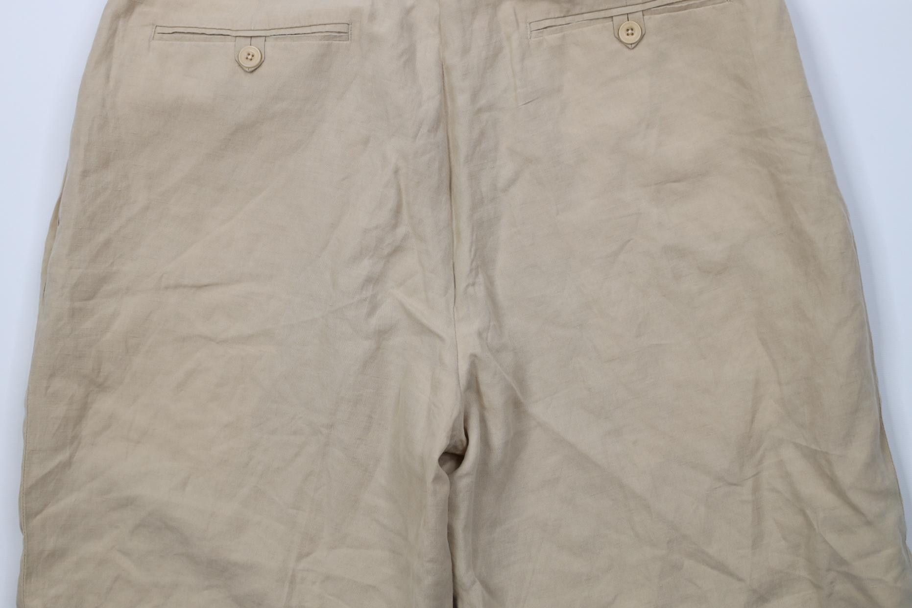 Polo Ralph Lauren Vintage 90s Ralph Lauren Linen Silk Pleated Chino Shorts Size US 34 / EU 50 - 14 Thumbnail