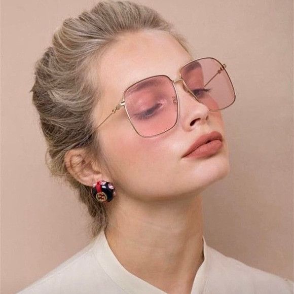 Gucci Gucci GG0394S 004 Women Sunglasses Gold Square Frame Size ONE SIZE - 4 Thumbnail