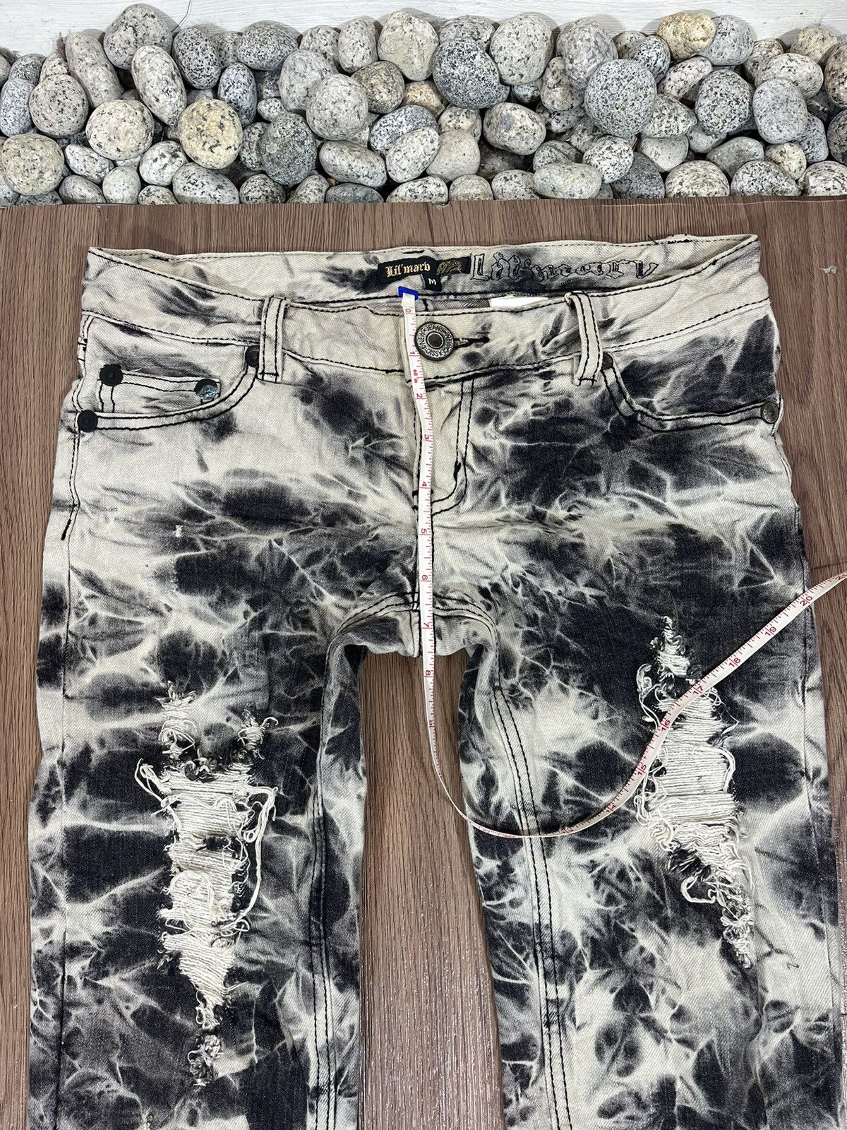 Punk and Yo Lil’ Marv Distressed Marble Wash Jeans Size US 31 - 15 Thumbnail