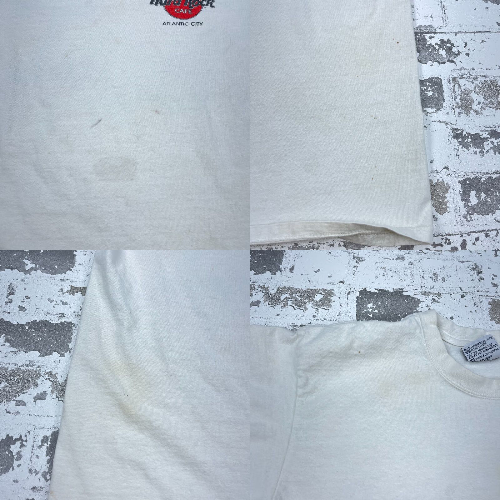 Hard Rock Cafe VINTAGE Hard Rock Cafe Shirt Men Medium White Heavy Tee 90s Retro Logo Graphic Print Cotton Polyester Jersey Short Sleeve Crew Neck T-Shirt Mens Size US L / EU 52-54 / 3 - 9 Thumbnail