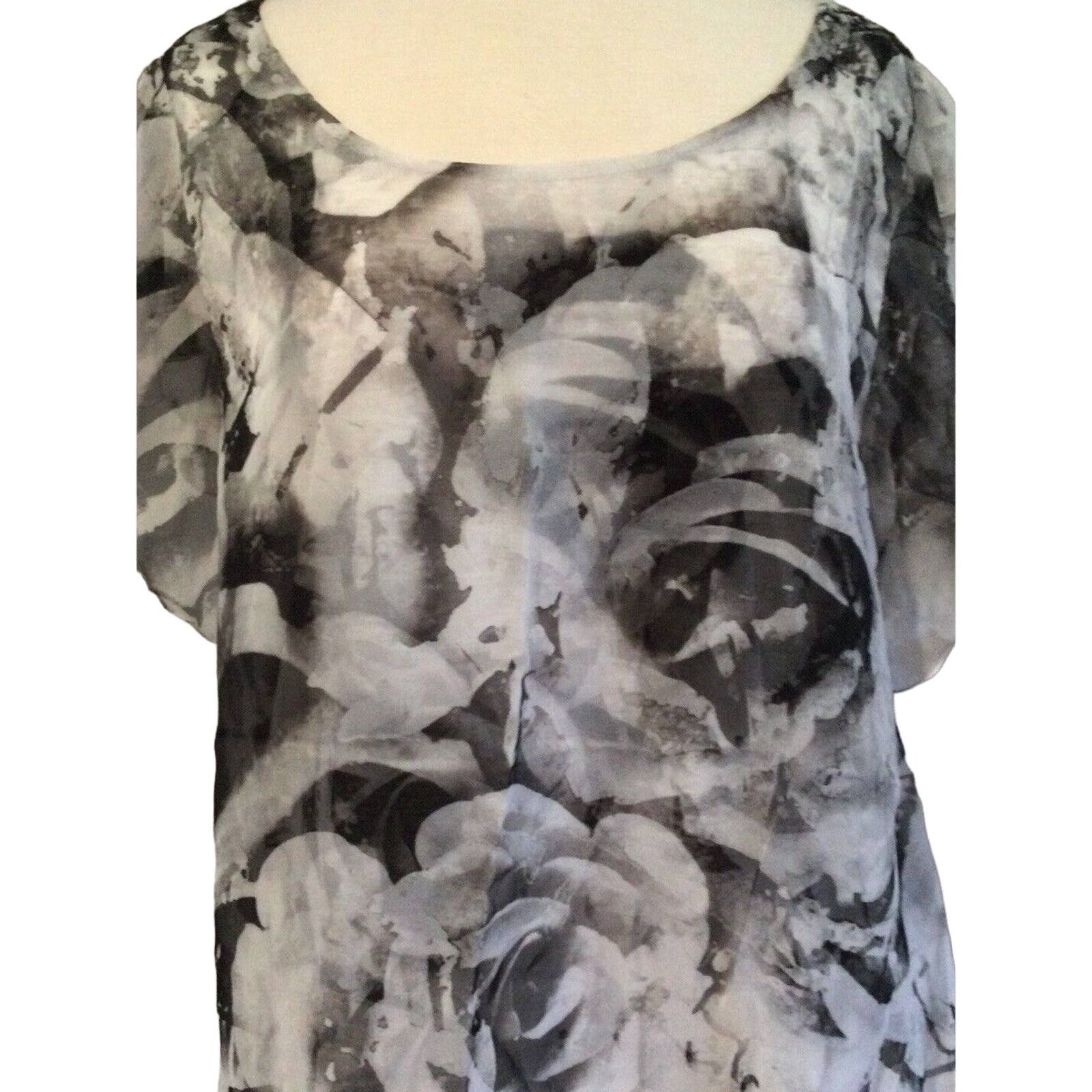 Other Energe Worldwear Tank Floral Print Sheer Overlay Blouse XL Size XL / US 12-14 / IT 48-50 - 4 Thumbnail