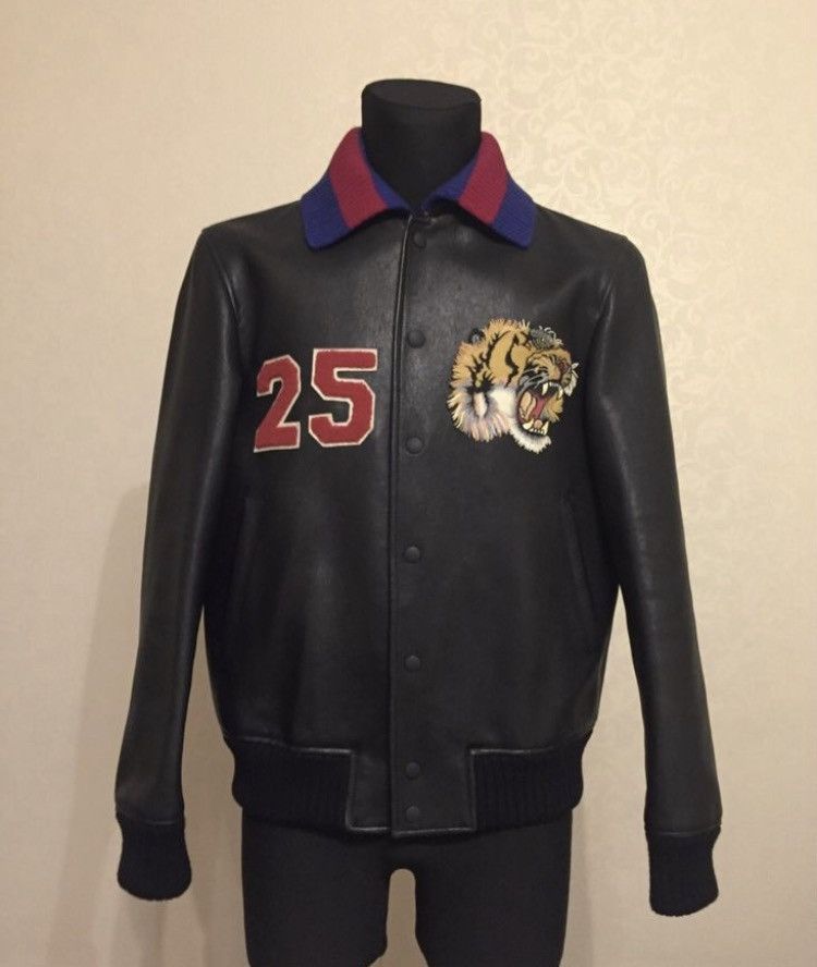 Gucci tiger leather jacket deals