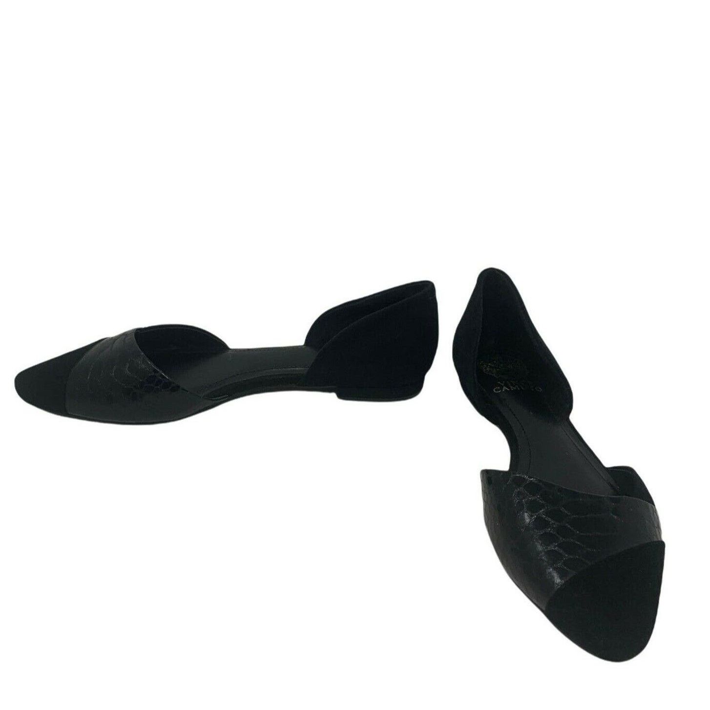 Vince Camuto Vince Camuto Black Suede & Leather Pointed Toe Flats 9.5 B Size US 9.5 / IT 39.5 - 2 Thumbnail