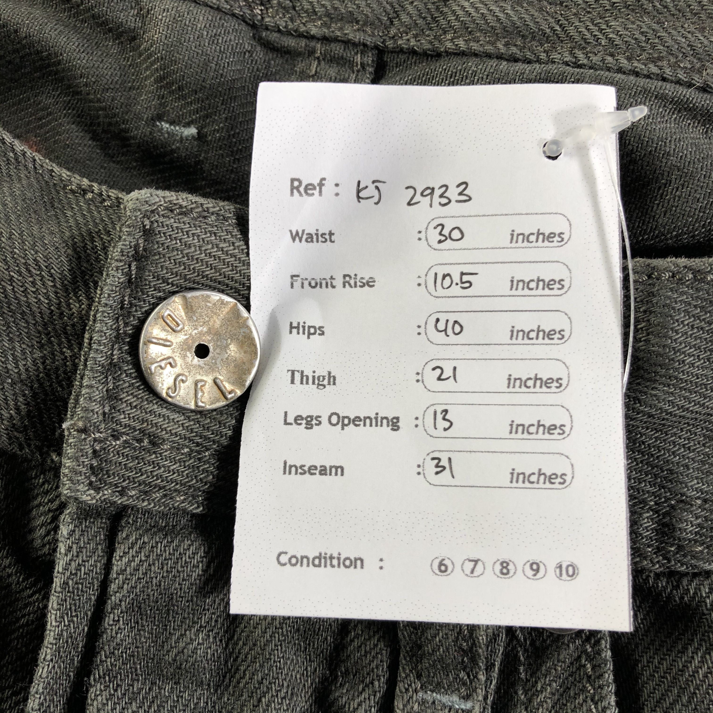Diesel Diesel Jeans Faded Gray Denim KJ2933 Size US 29 - 14 Thumbnail