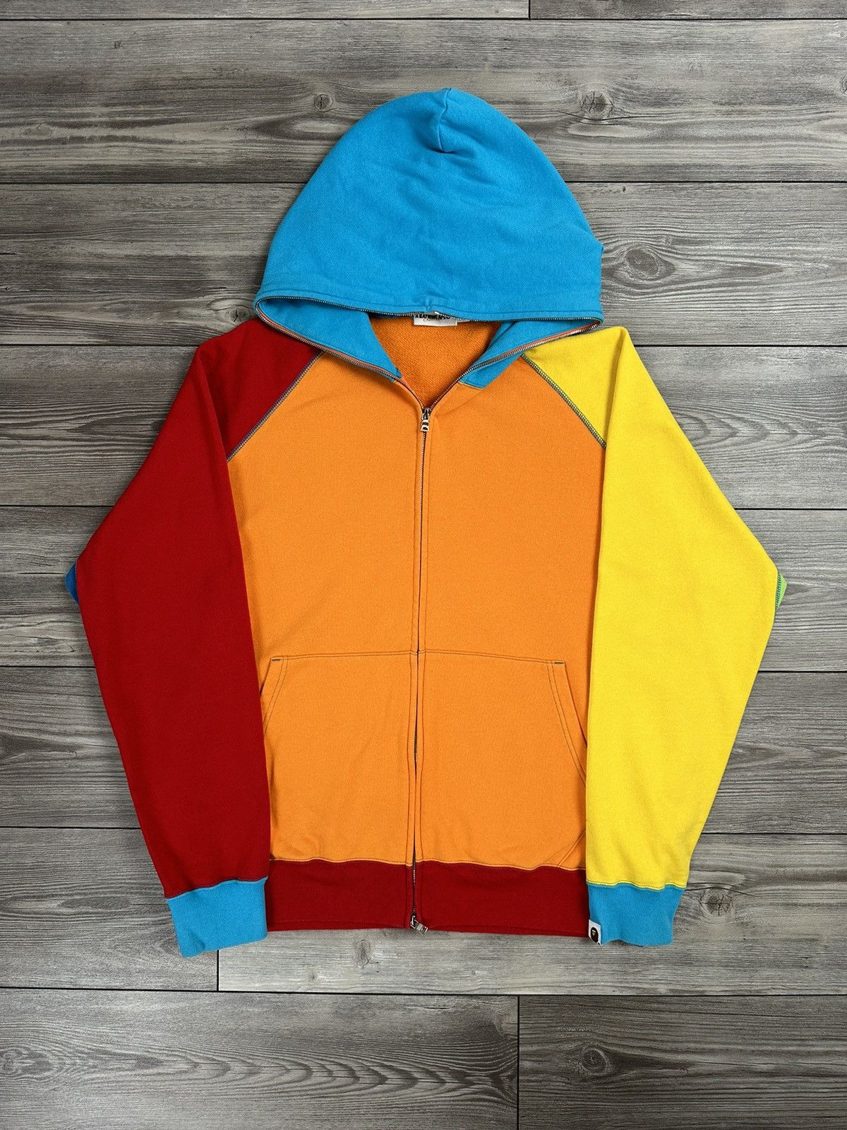 image of Bape A Bathing Ape Multi Colour Busy Works Zip Hoodie, Men's (Size XL)