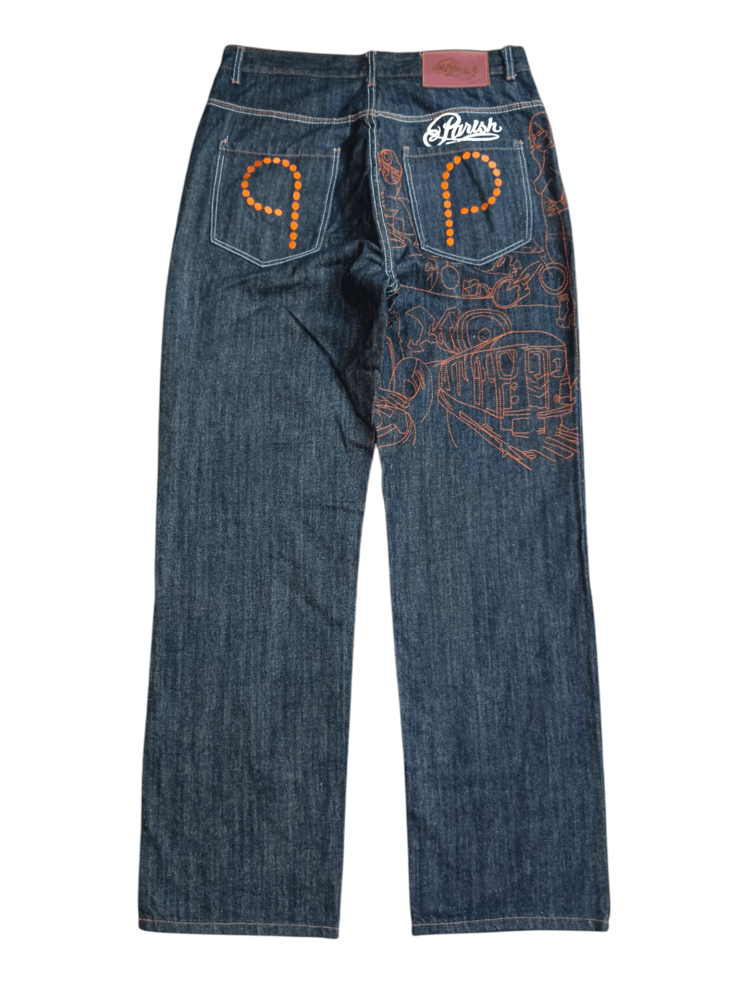 Japanese Brand TRENDING WIDE PANTS🔥 PANISH STITCH ABSTRACT DENIM Size US 34 / EU 50 - 1 Thumbnail