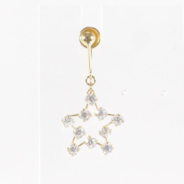 Other Other K18 Yellow Gold Zirconia Earring Metal Earrings in Excellent Condition Size ONE SIZE - 1 Thumbnail