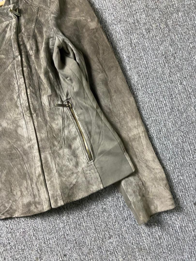 Japanese Brand Laura Ashley Versatile Suede Biker Jacket (192) Size XS / US 0-2 / IT 36-38 - 7 Thumbnail