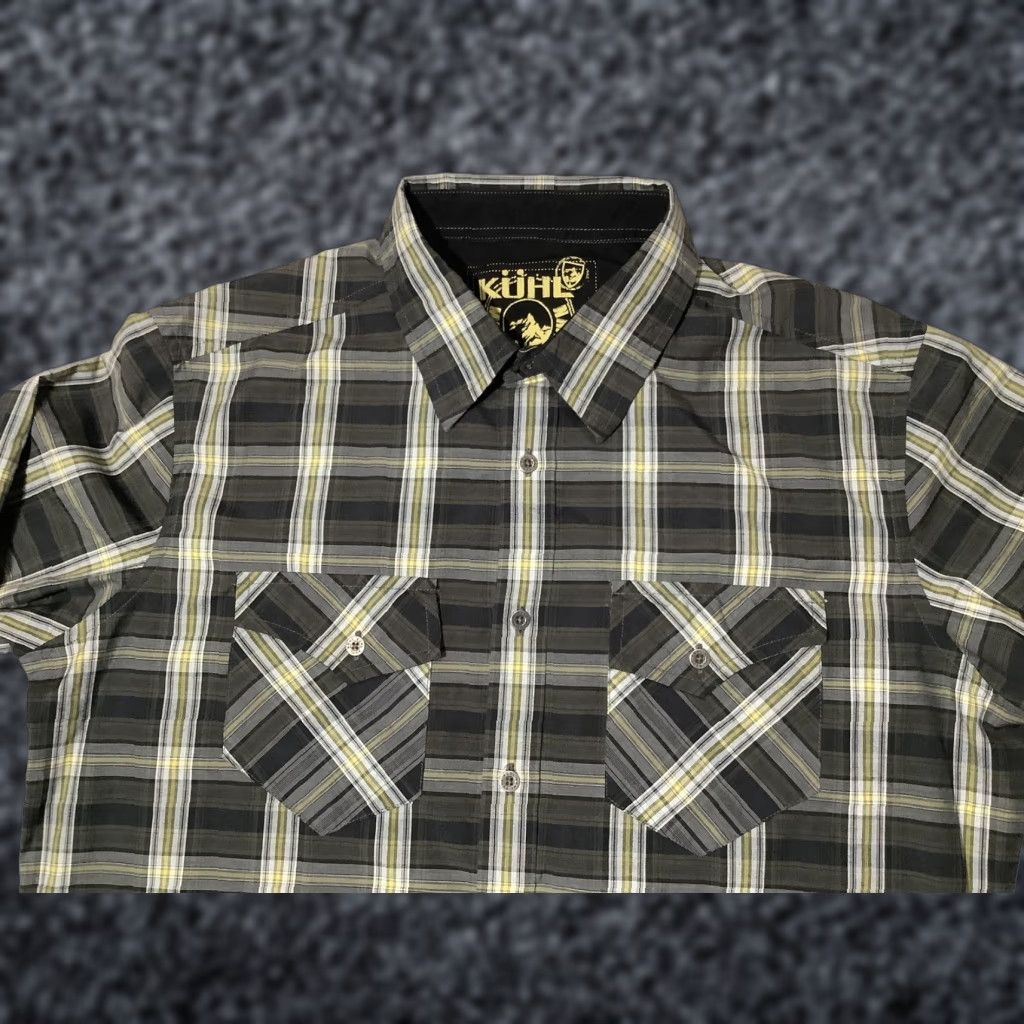 Vintage KÜHL Shirt Mens Medium Gray Black Plaid Long Sleeve Button Up Western Outdoor Size US M / EU 48-50 / 2 - 1 Thumbnail
