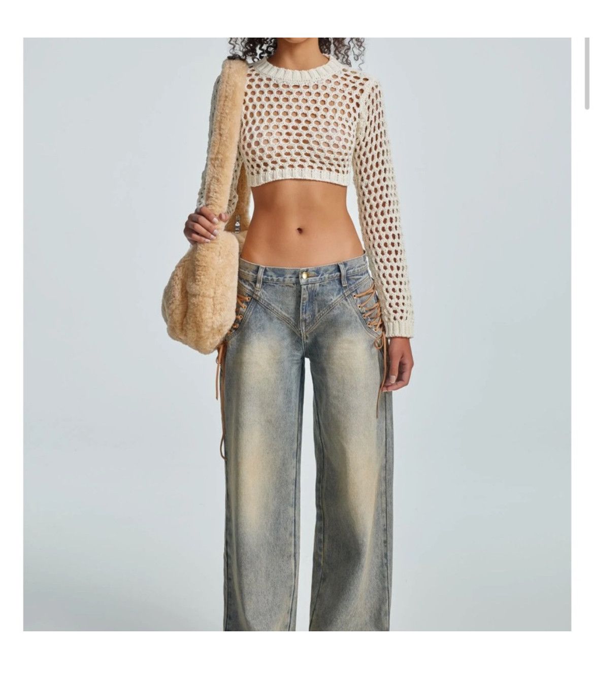 image of Dolls Kill x The Kript Regan Jeans in Dirty Denim Wash, Women's (Size 28)