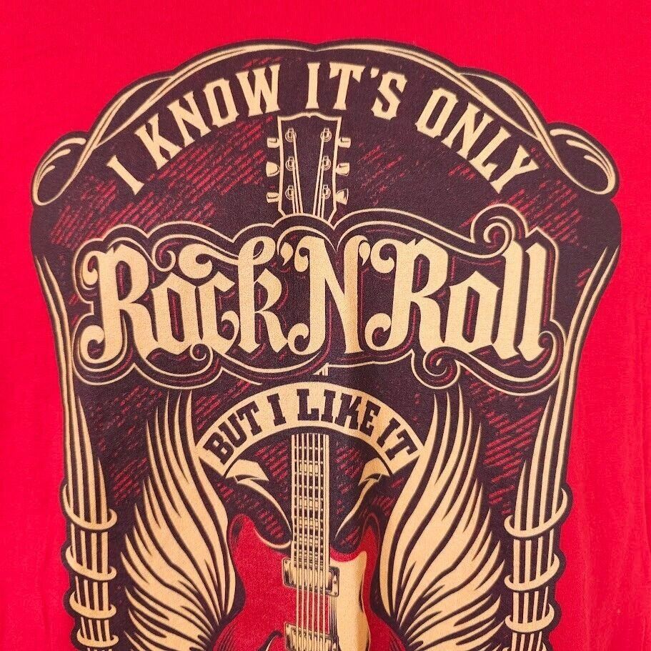 Other Rock N Roll T Shirt Womens Size XL Red Guitar Wings Music Size XL / US 12-14 / IT 48-50 - 2 Thumbnail