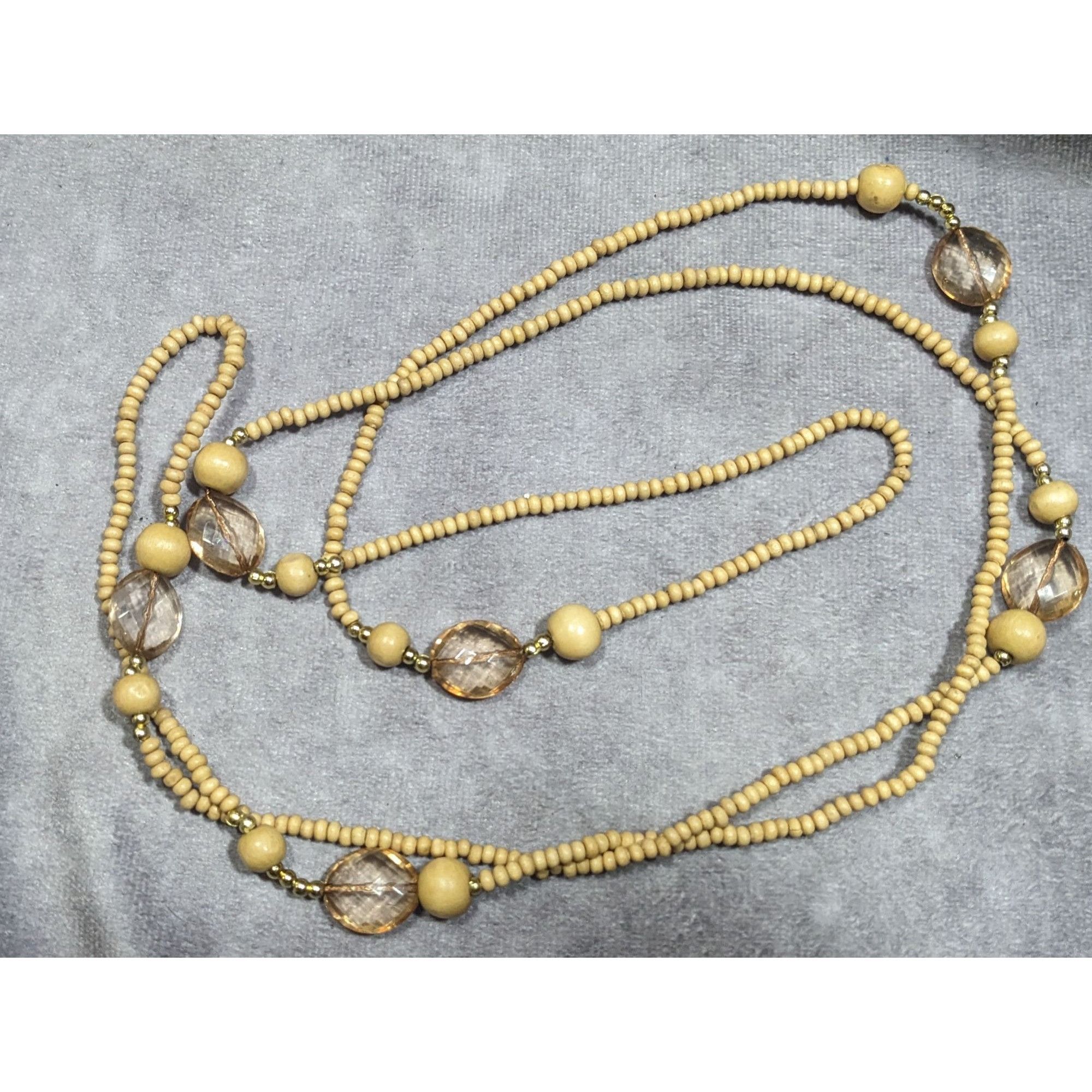 Other Bohemian Nature Themed Wood And Glass Beaded Necklace Size ONE SIZE - 7 Thumbnail