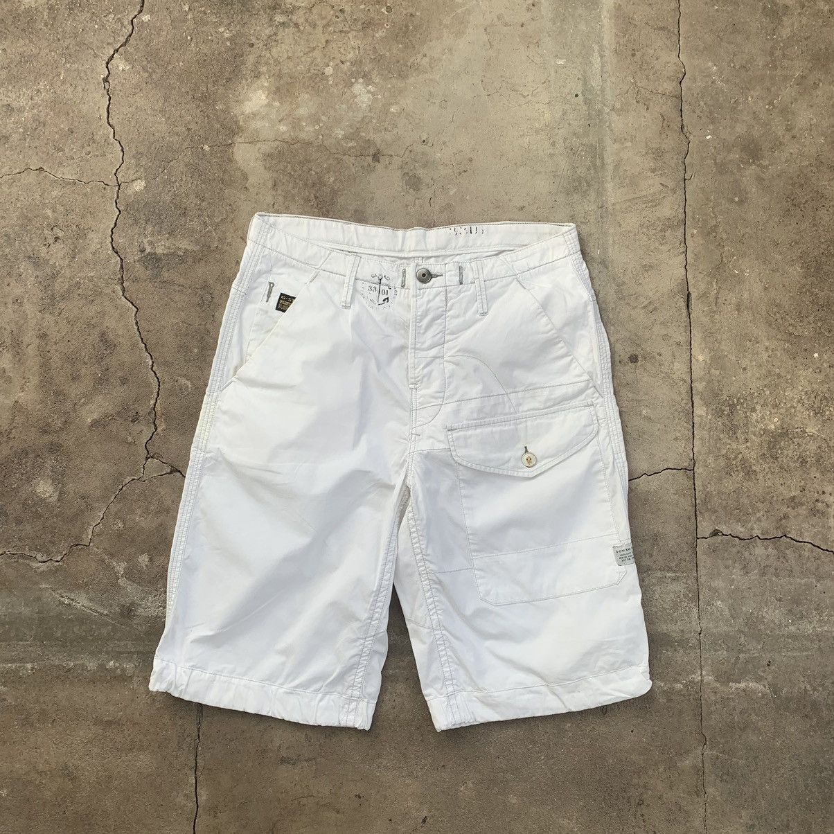 G-Star × Vintage Vintage G-Star Raw Big Logo Cargo Shorts Size US 32 / EU 48 - 1 Thumbnail