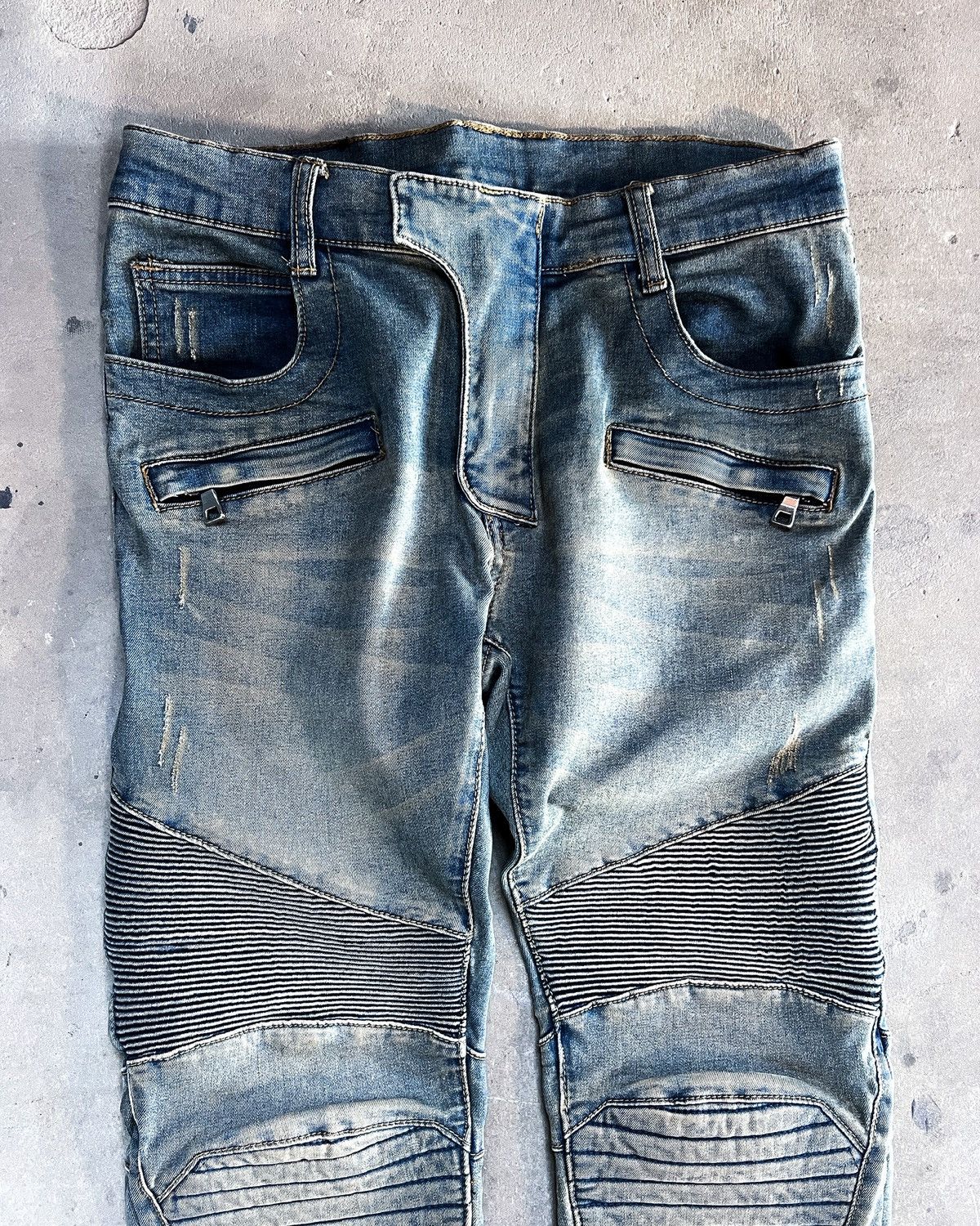 Balmain S/S14 REINFORCED BIKER DENIM Size US 31 - 5 Thumbnail