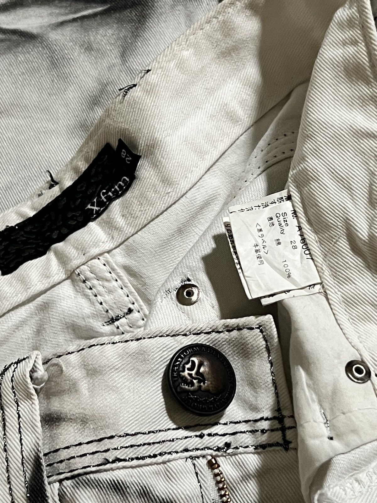 Japanese Brand Xfrm Silver Glitter Waxed Bootcut Jeans Y2K Japanese Brand Size US 31 - 17 Thumbnail