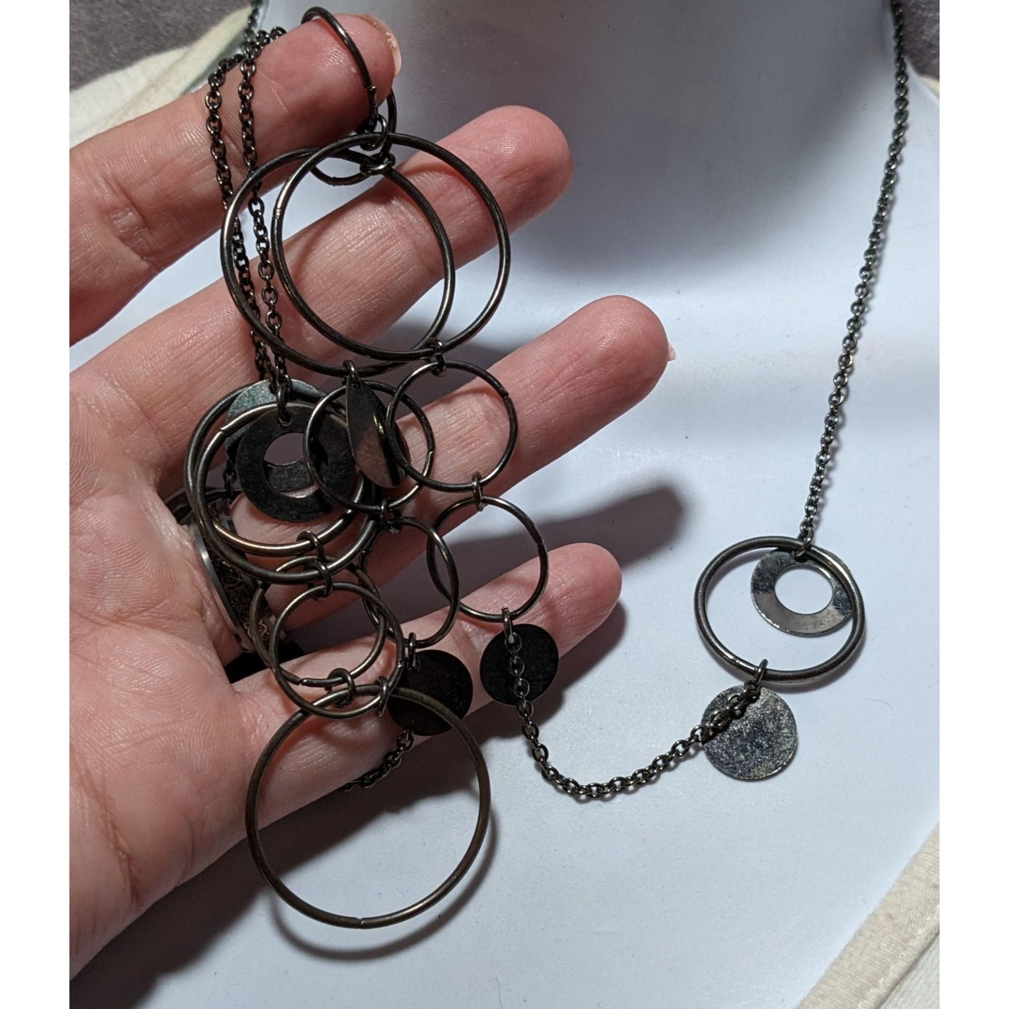 Other Gothic Y2K Hoop Link Charm Chain Necklace Size ONE SIZE - 7 Thumbnail