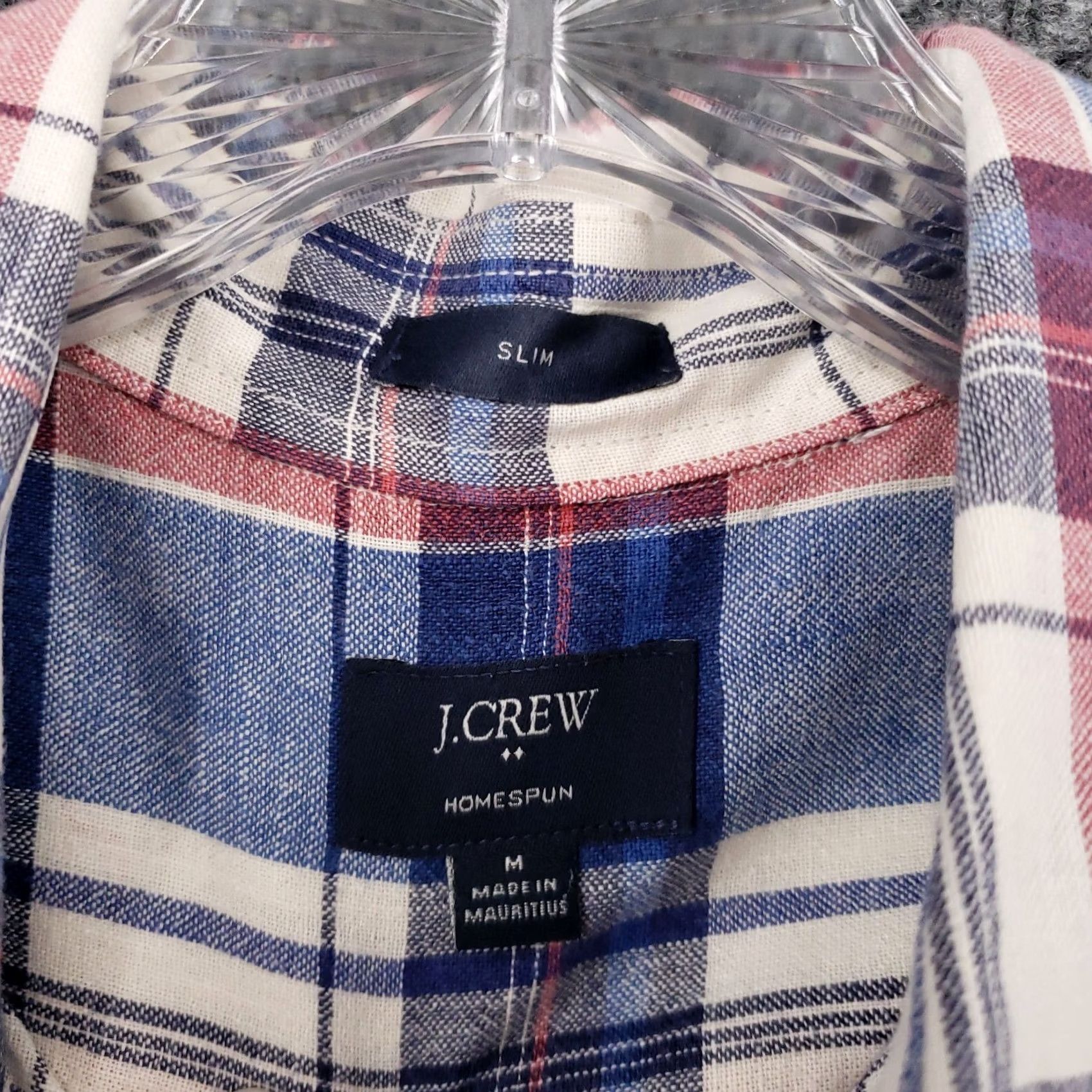 J.Crew J Crew Shirt Mens M Medium Blue Homespun Plaid Long Sleeve Slim Fit Button Down Size US M / EU 48-50 / 2 - 6 Thumbnail