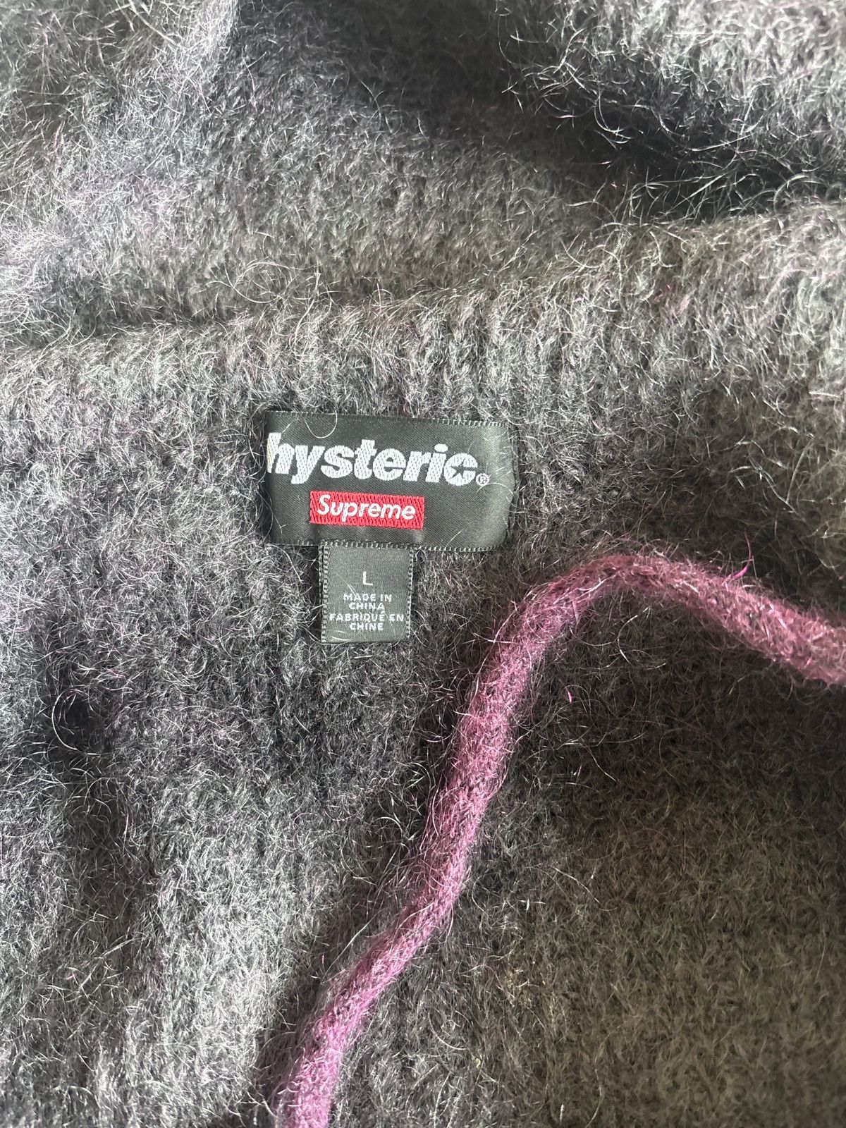 トップス Supreme HYSTERIC GLAMOUR Mohair Sweater Supreme Hysteric Glamour Mohair Zip Up Hooded Sweater Black Men's