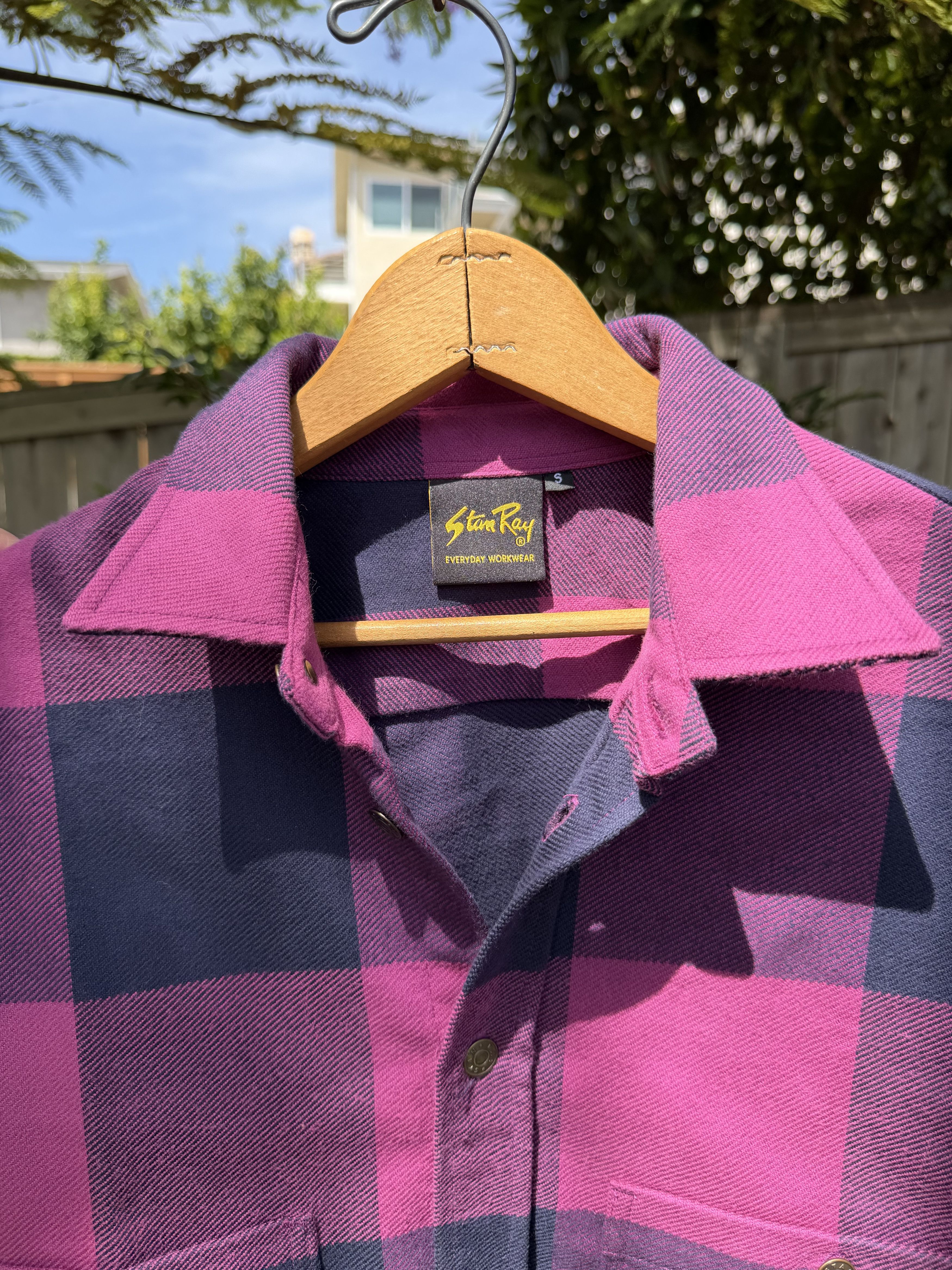 Stan Ray Stan Ray Flannel Shirt Jacket Purple Check Small Size US S / EU 44-46 / 1 - 2 Thumbnail