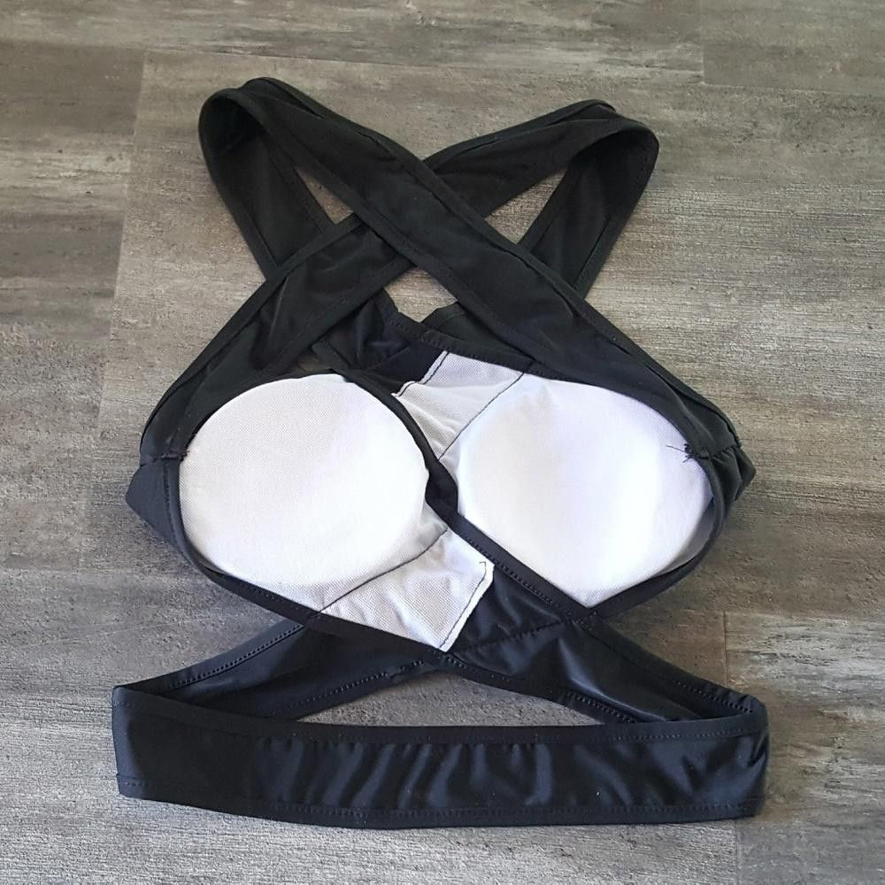 Designer Black Double Wrapped Bikini Top Size ONE SIZE - 2 Thumbnail