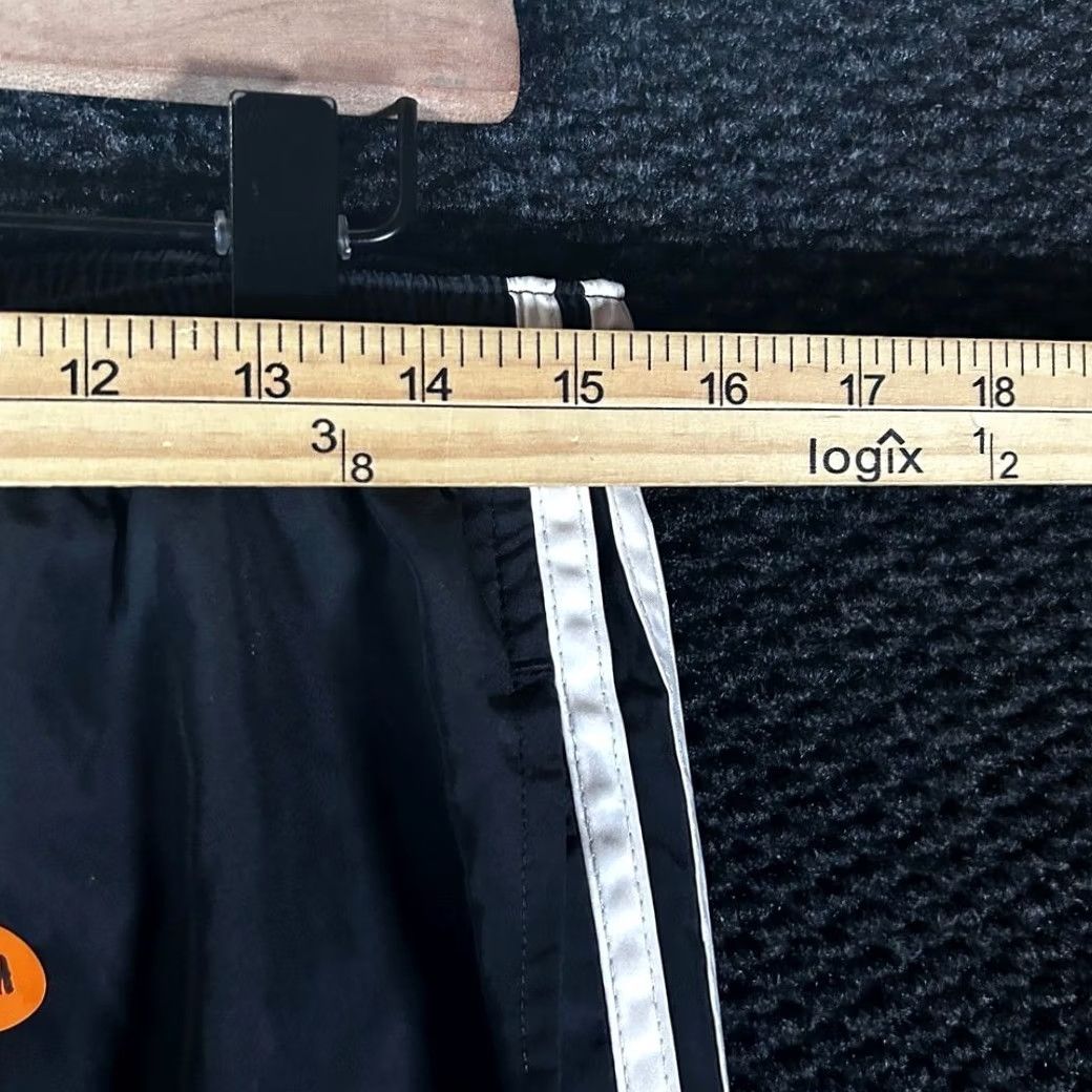 Adidas - We prioritize the key information: "Y2K Adidas Mens Black Track Pants Zip Ankle White Stripes Logo Athletic Size L Size US 33 - 5 Thumbnail