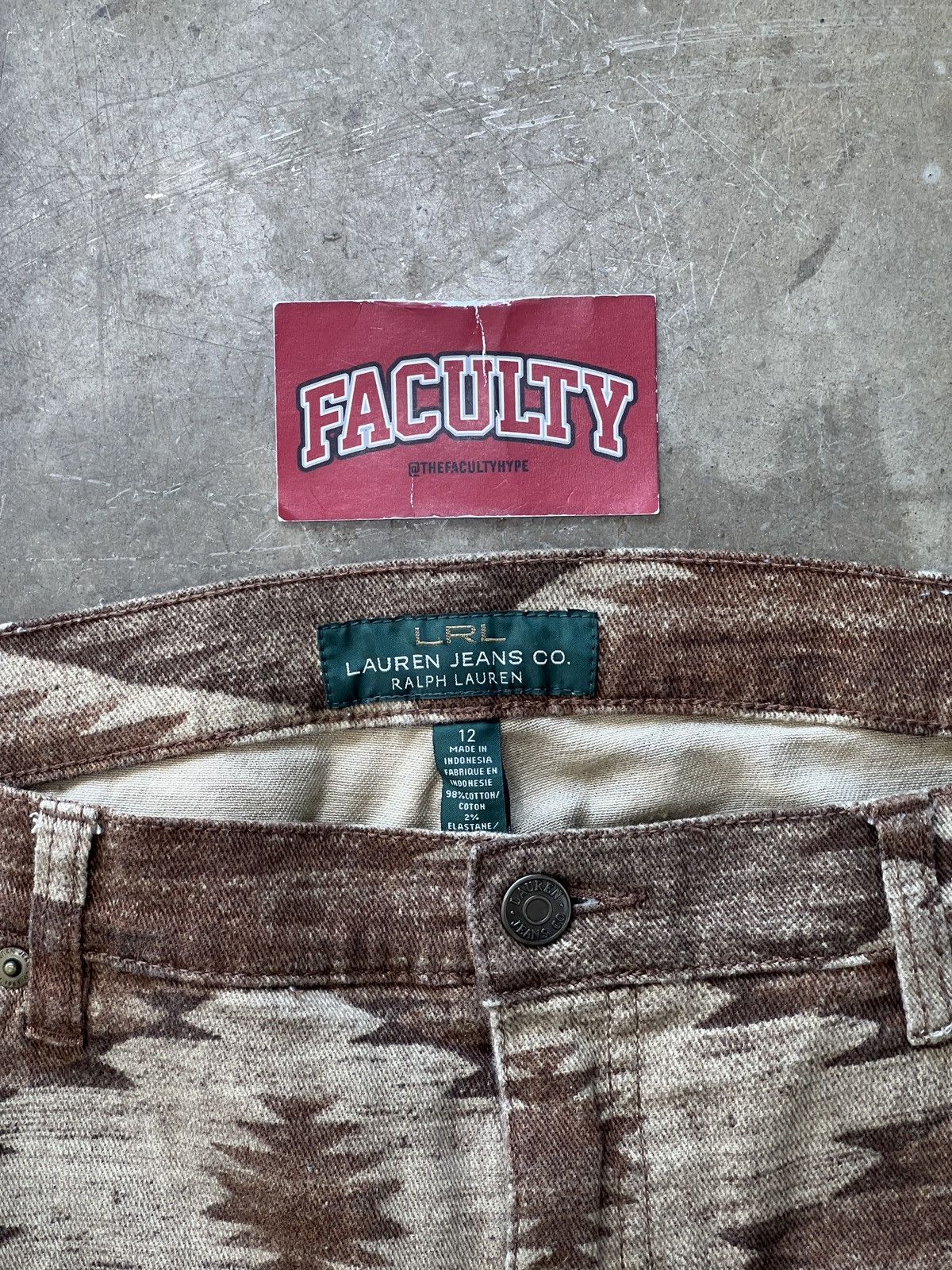 Polo Ralph Lauren × Vintage Vintage Ralph Lauren Jeans Navajo Print W Pant 12 Size 34" / US 12 / IT 48 - 3 Thumbnail