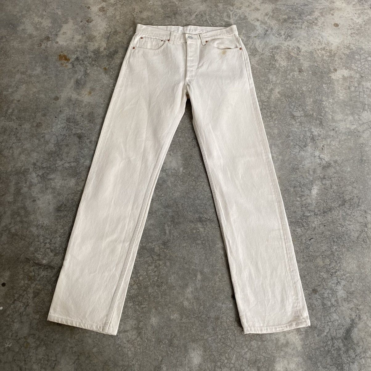 Size 32x34 Vintage 1993 Levis 501 Off White Denim Jeans