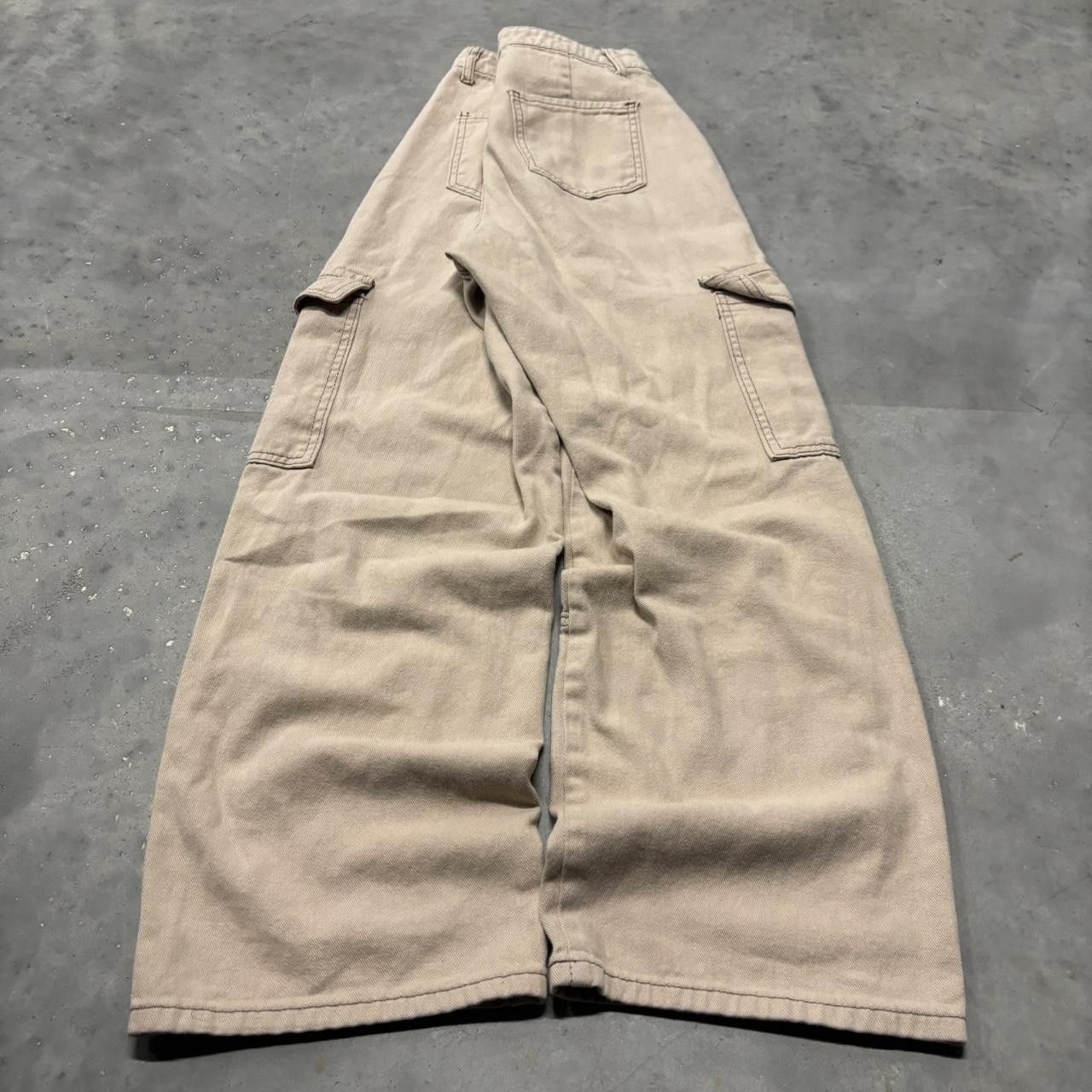 Japanese Brand × Vintage Crazy Vintage Y2K/2000s Baggy Tan Skater Streetwear Cargo Pants! Size 27" / US 4 / IT 40 - 2 Thumbnail