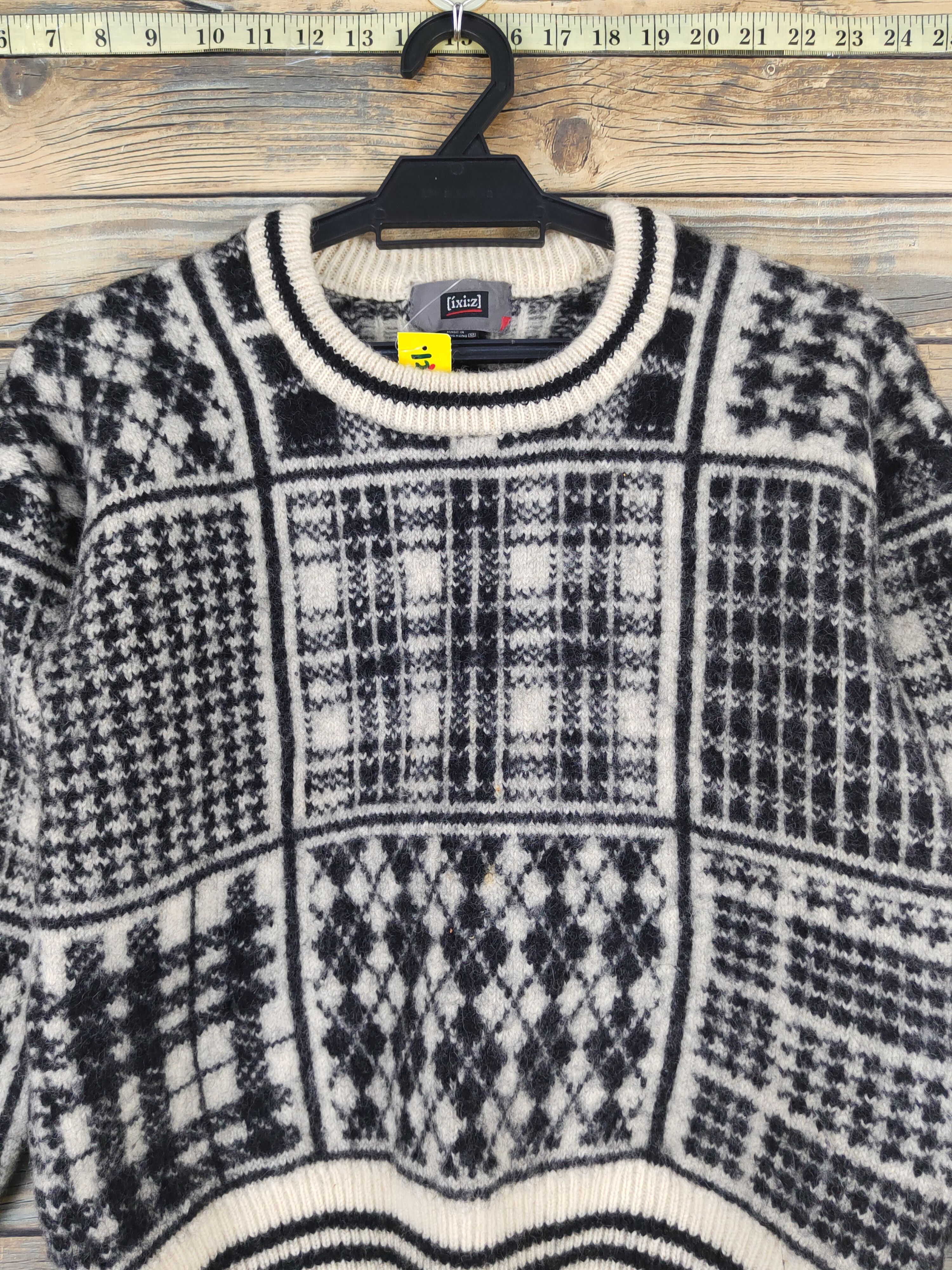 Homespun Knitwear × Japanese Brand × Vintage Ixi:z Black Cream Knitwear Sweatshirts #W1282 Size XS / US 0-2 / IT 36-38 - 2 Thumbnail