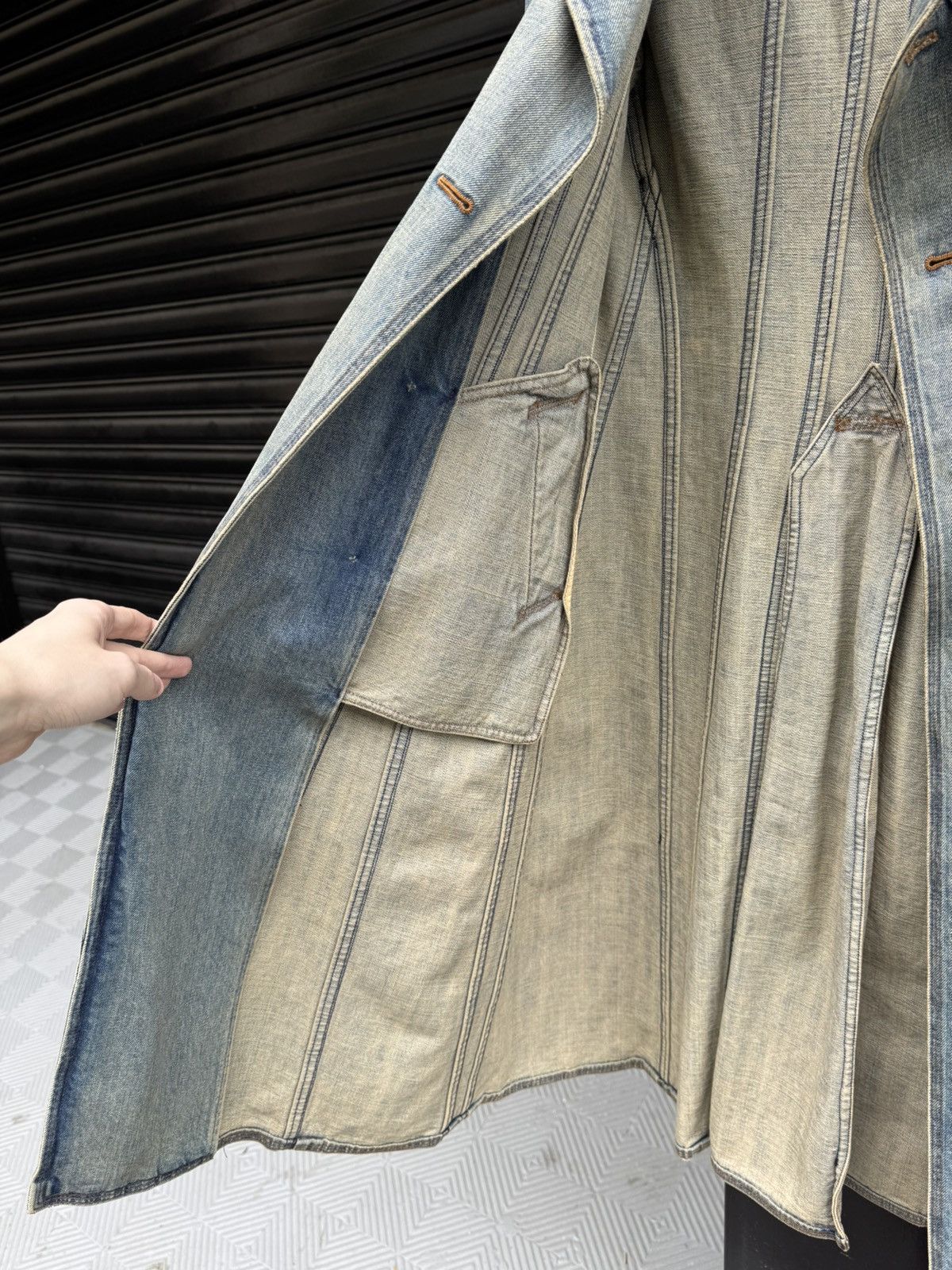 Junya Watanabe Junya Watanabe SS02 Stonewash Military Denim Coat Size US S / EU 44-46 / 1 - 9 Thumbnail