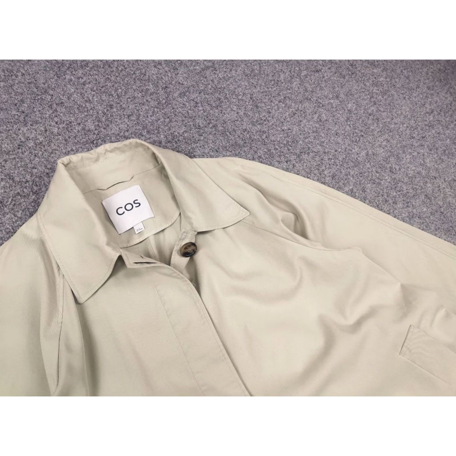 Cos COS oversized voluminous car coat Trench Jacket Light Green Cotton Blend Size M / US 6-8 / IT 42-44 - 7 Thumbnail