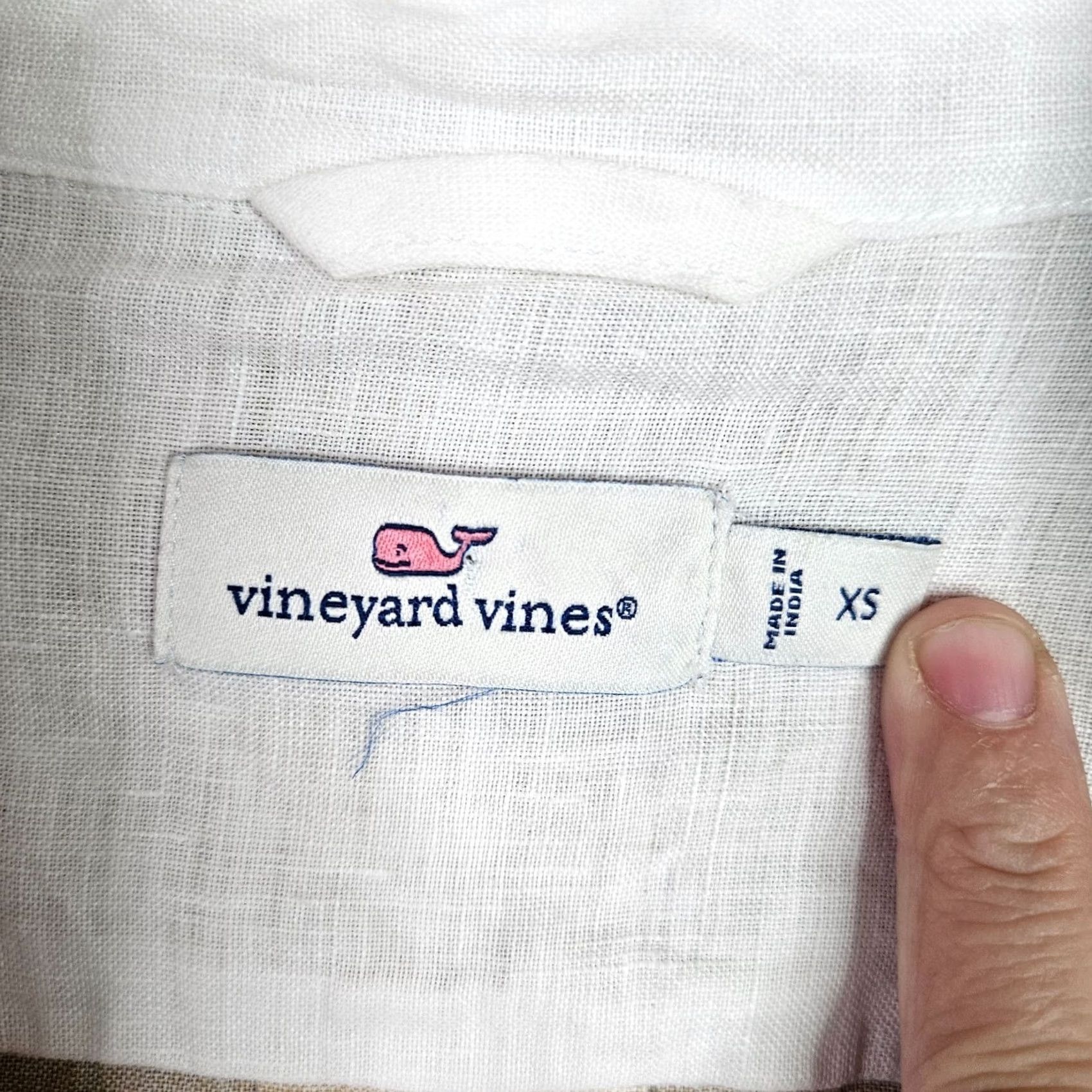 Vineyard Vines Vineyard Vines Women Blouse Tunic Beige Linen Blend Split Neck Preppy XS Size XS / US 0-2 / IT 36-38 - 3 Thumbnail
