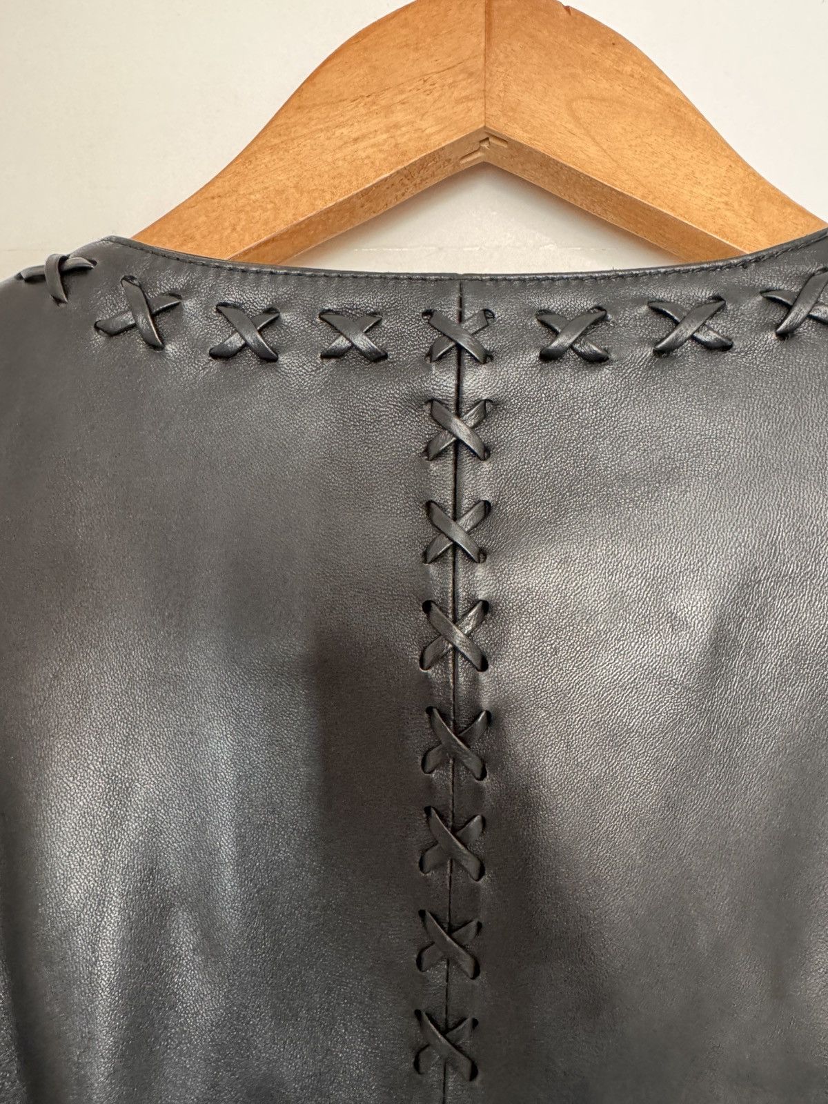 Other Caché Black Leather Fringe Jacket US 4 Western Boho Zip Size S / US 4 / IT 40 - 15 Thumbnail