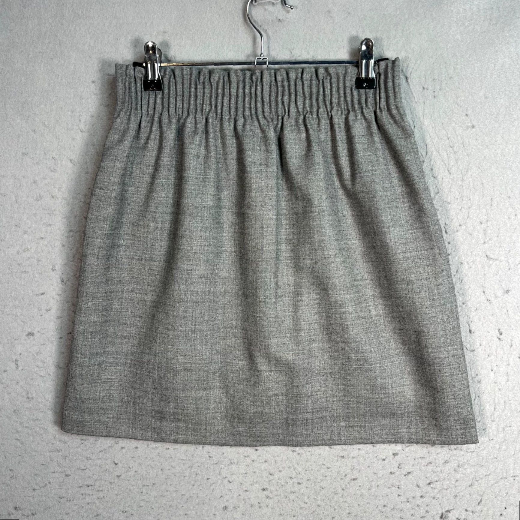 J.Crew J. Crew Women's Size 0 Gray Wool-Blend Elastic Waist Mini Skirt Size 25" / US 0 / IT 36 - 2 Thumbnail
