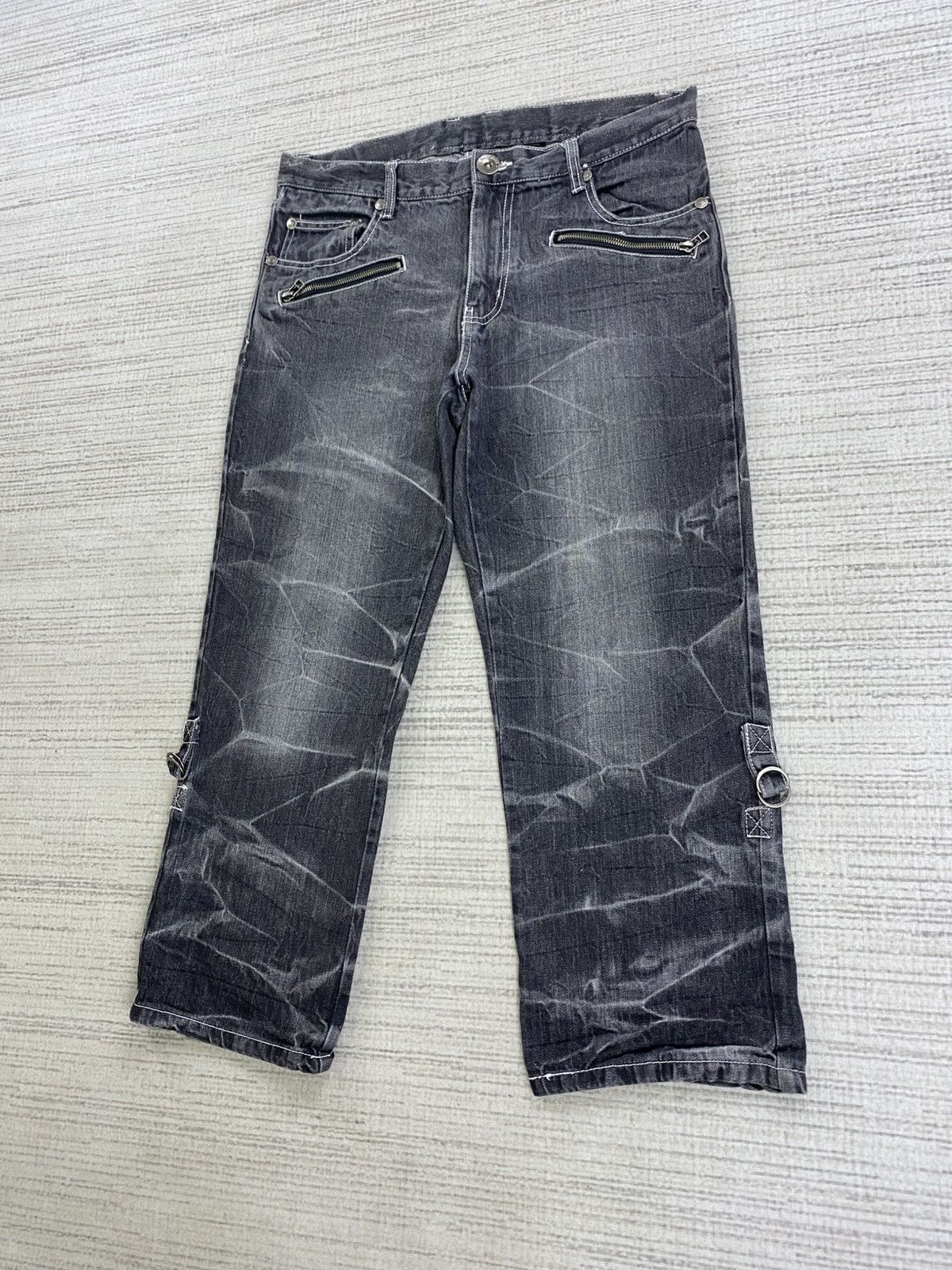 If Six Was Nine Vintage Doublefocus Washed Grey 3/4 Denim Pants Size US 34 / EU 50 - 4 Thumbnail