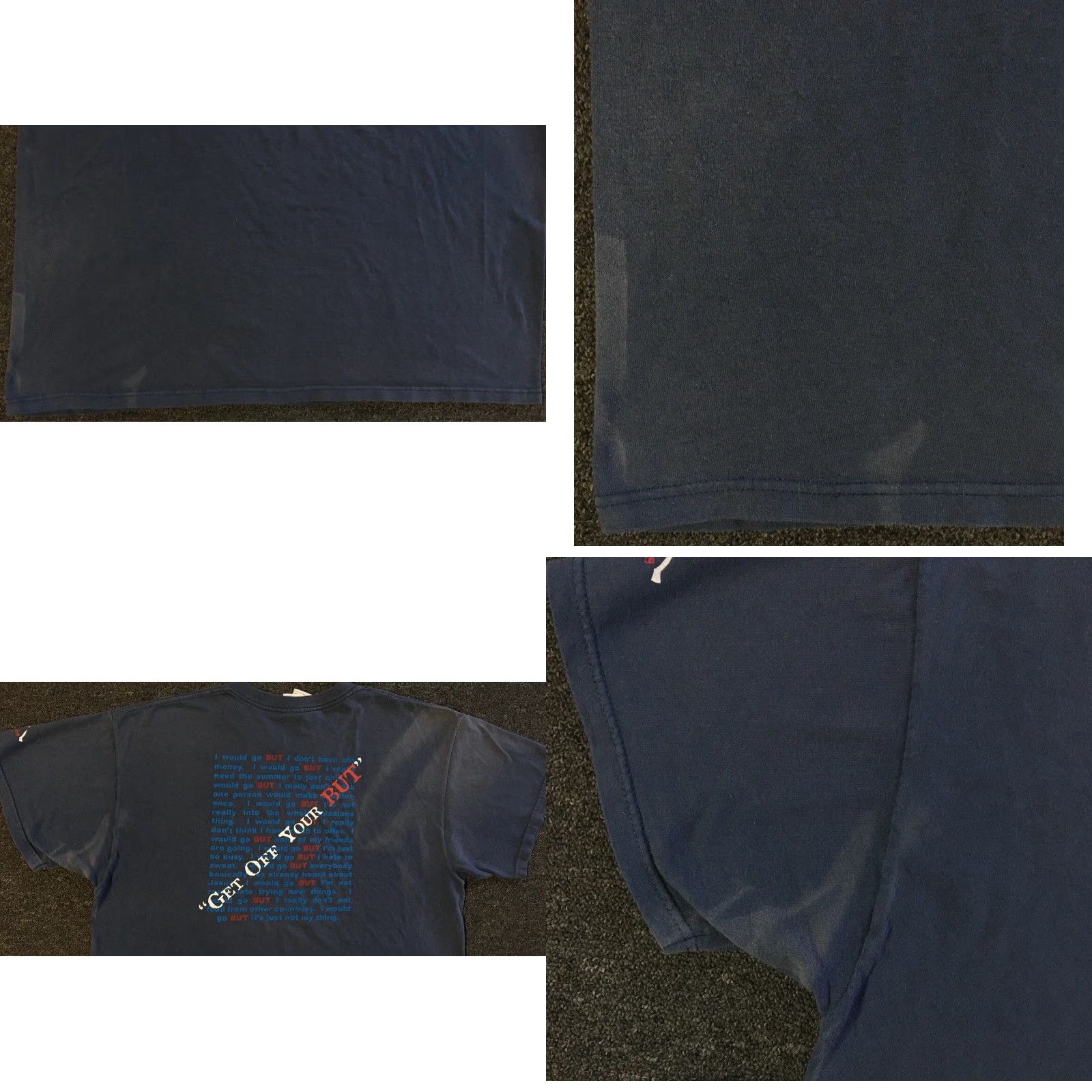 Vintage Vtg Get Off Your Butt Faded Distress Shirt XL Funny Saying Crude Grunge 90s Y2K Size US XL / EU 56 / 4 - 9 Thumbnail