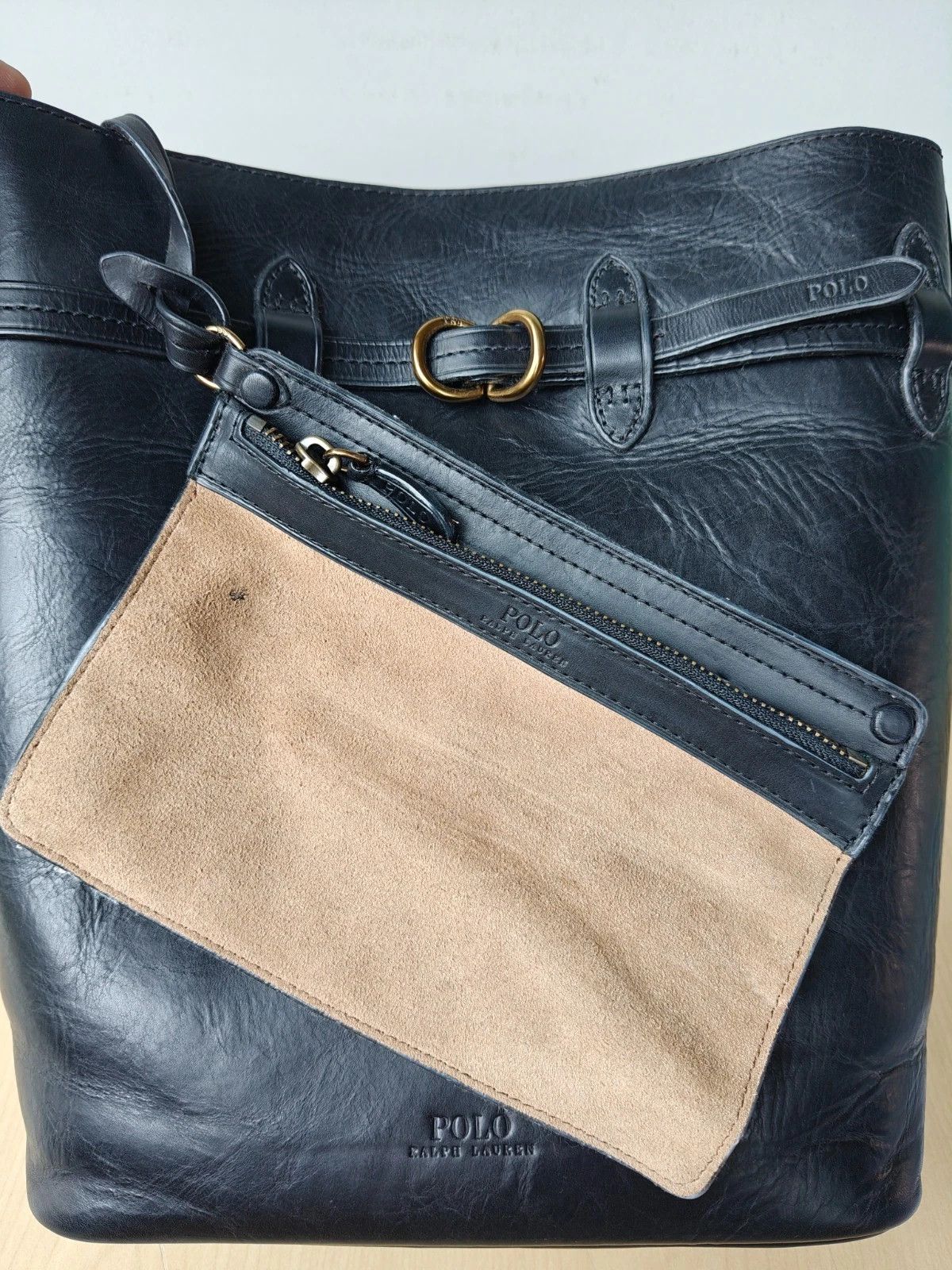Polo Ralph Lauren Polo Ralph Lauren Bellport Leather Large Bucket Bag FTP 0011 Size ONE SIZE - 6 Thumbnail