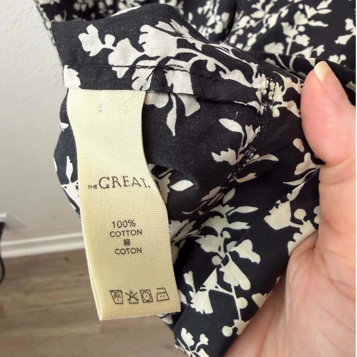 THE GREAT The Great Dress Black Ivory Floral Midi Women Button Front Size XS / US 0-2 / IT 36-38 - 10 Thumbnail
