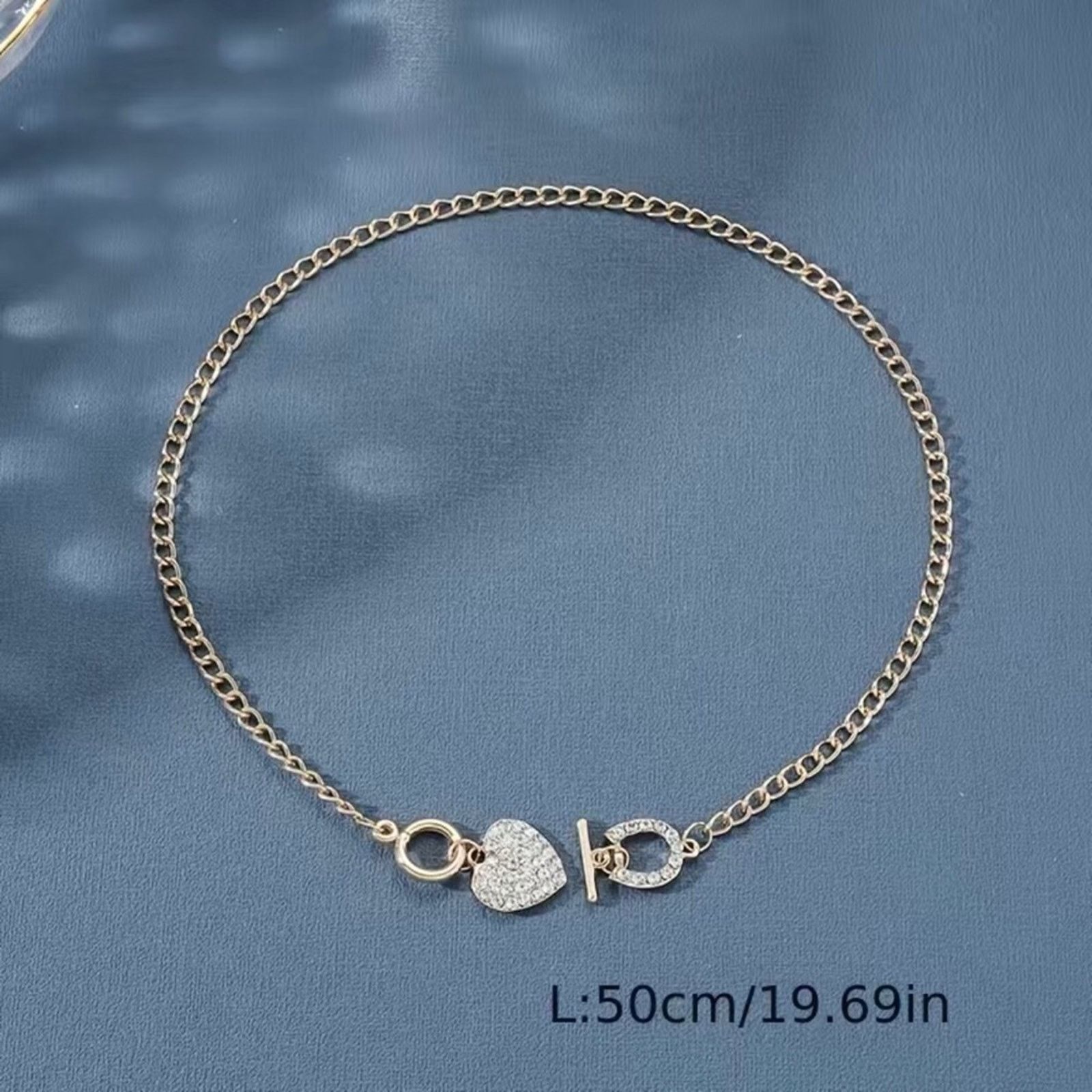 Jewelry Sparkle clear rhinestone heart slider chain necklace Size ONE SIZE - 6 Thumbnail