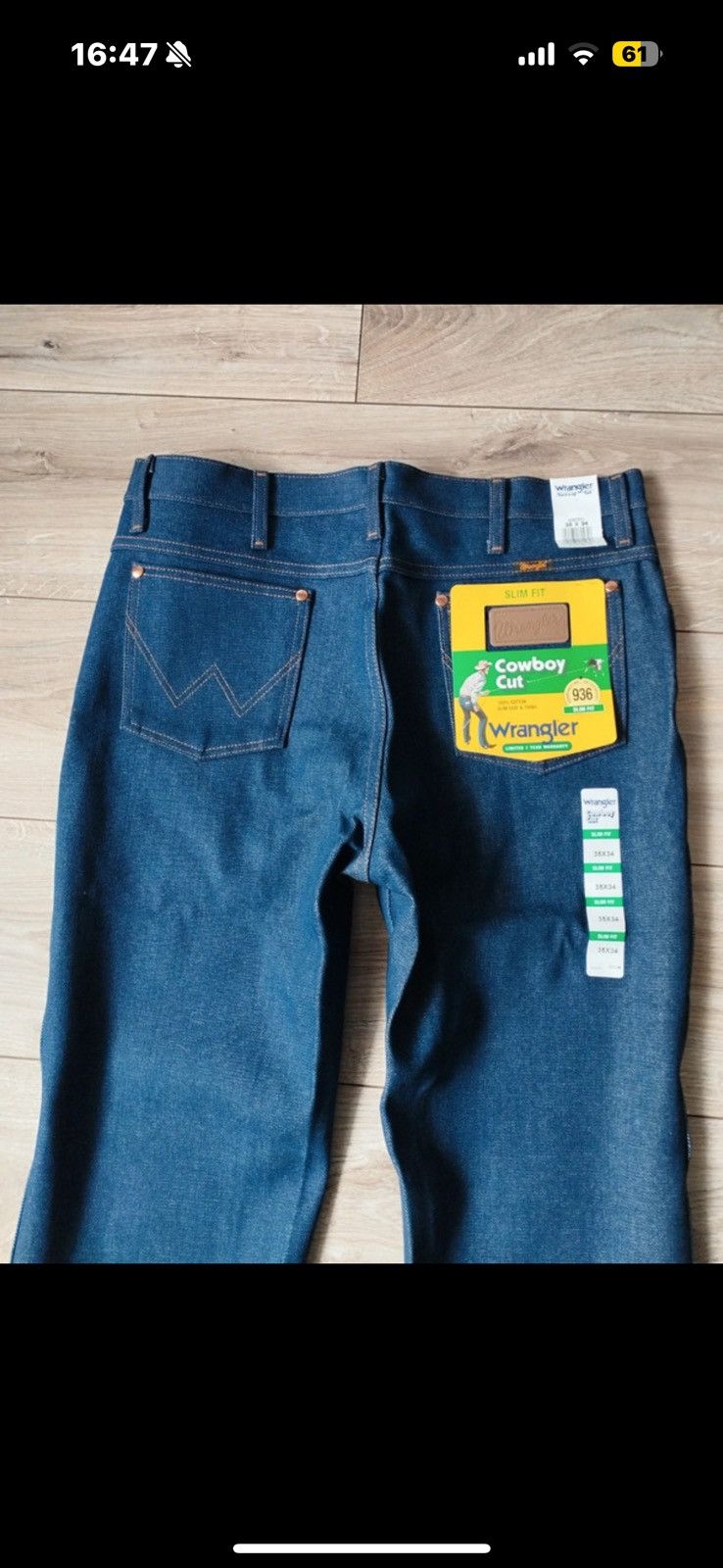 Wrangler Wrangler 936 Cowboy Cut Slim Fit W35L34 Vintage 80s new jean Size US 35 - 2 Thumbnail