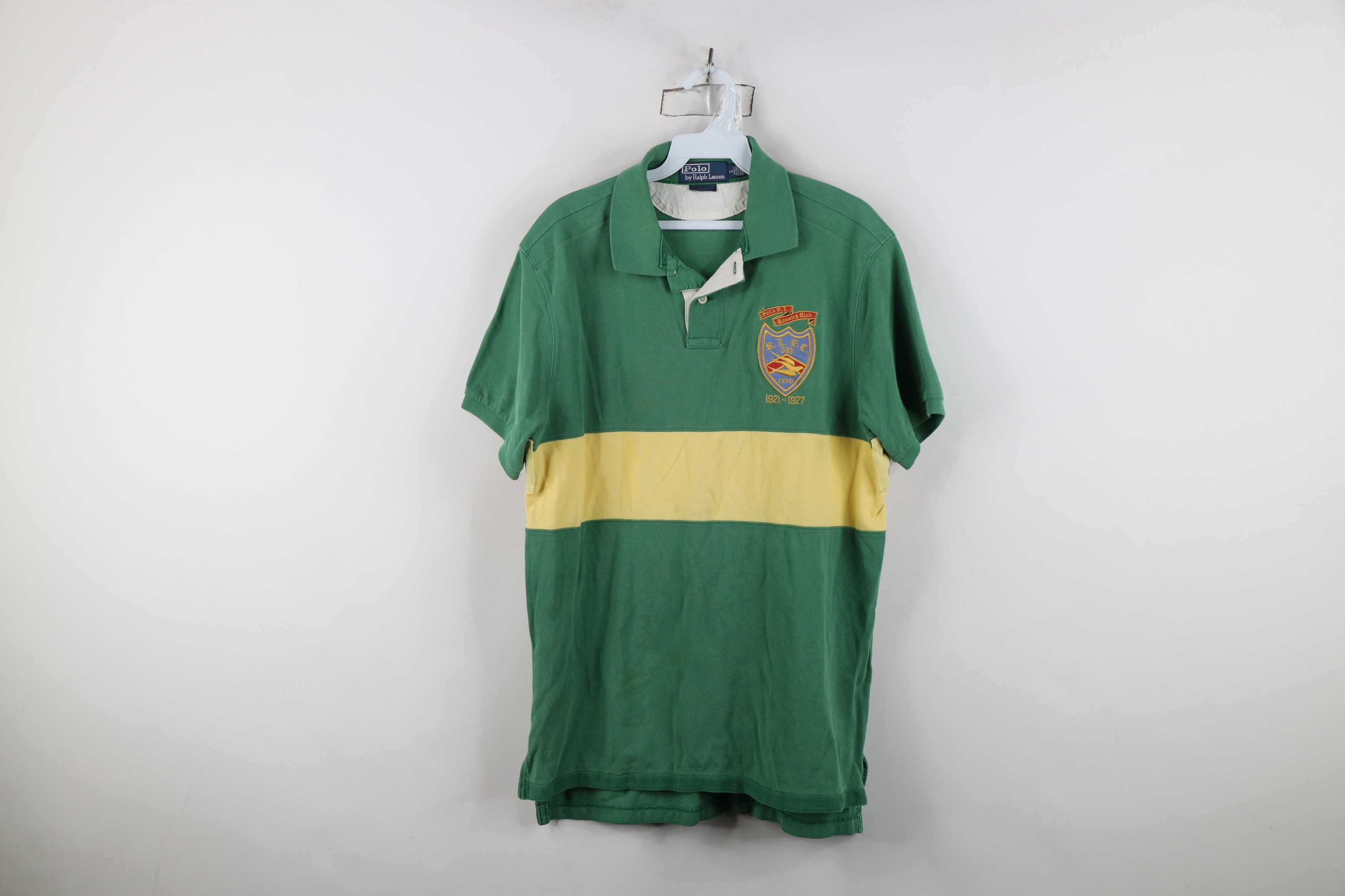 Vintage 90s Ralph Lauren Country Club Crest Rugby Polo Shirt